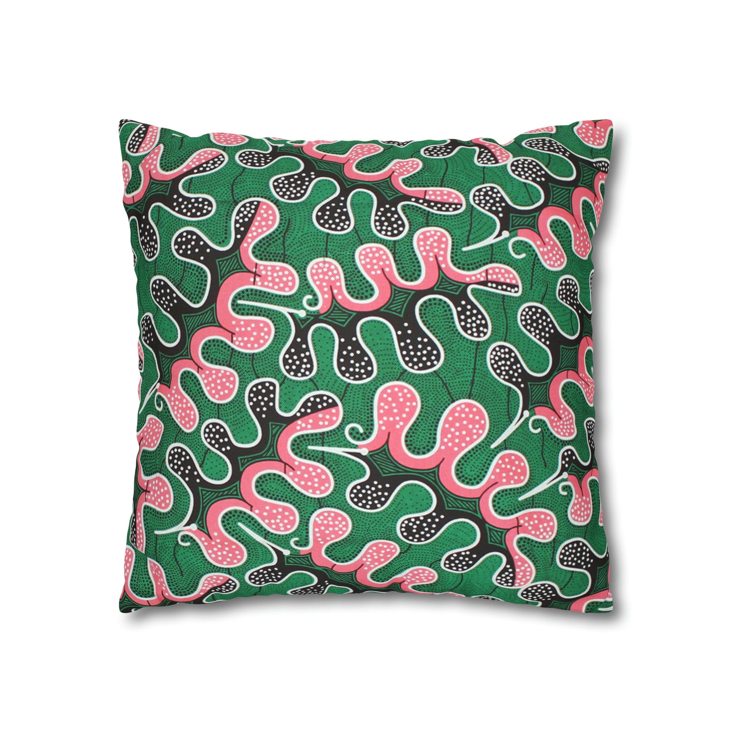 Pink and Green Ankara Square Pillow Case | Afrocentric Pillow Case