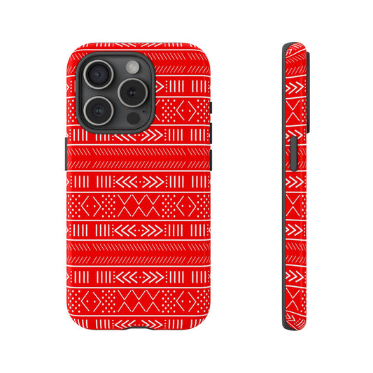Red and White iPhone Tough Cases | Mudcloth iPhone Case | Afrocentric iPhone Case