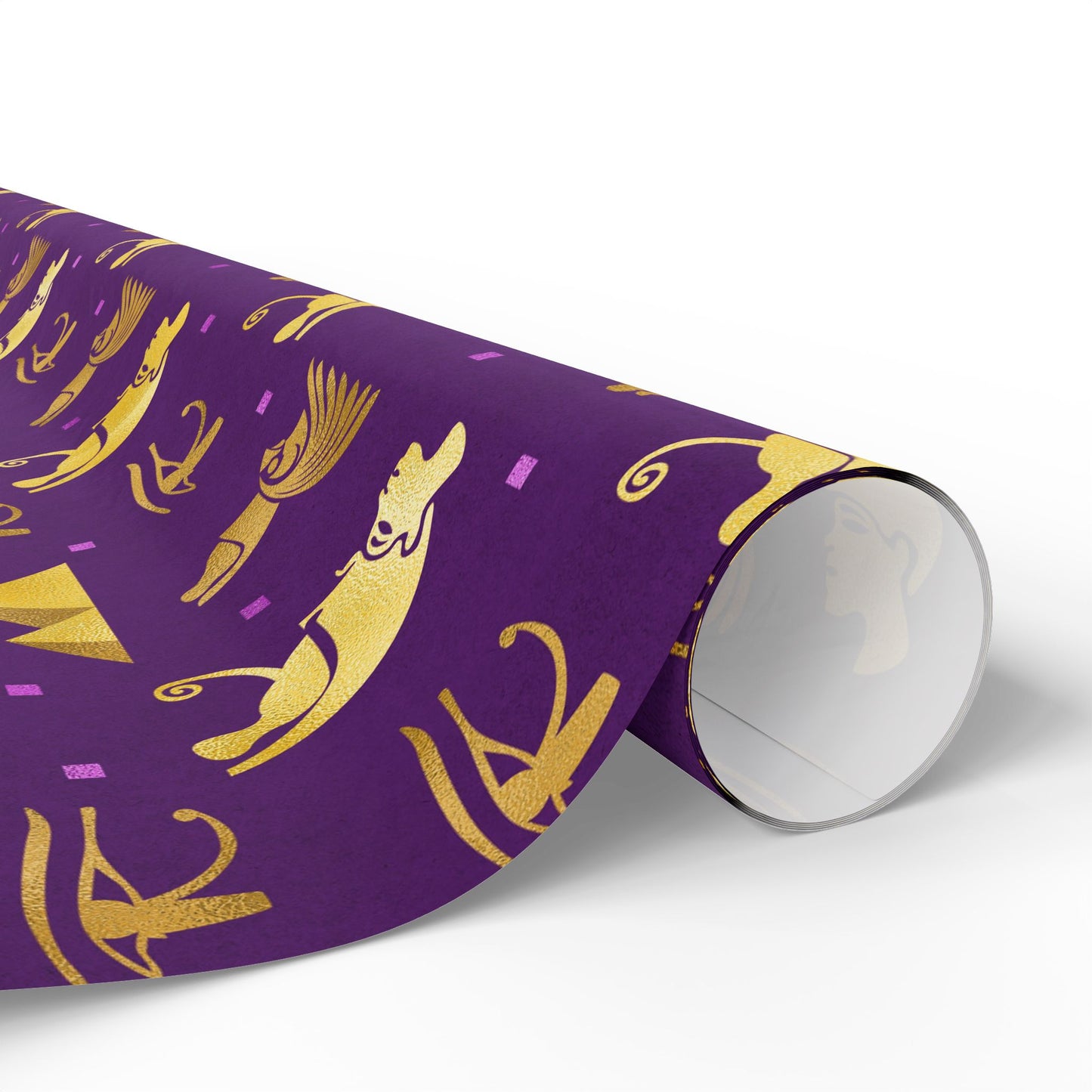 Purple and Gold Egyptian Wrapping Papers | African Wrapping Paper | Afrocentric Wrapping Paper | Ankh Craft Paper