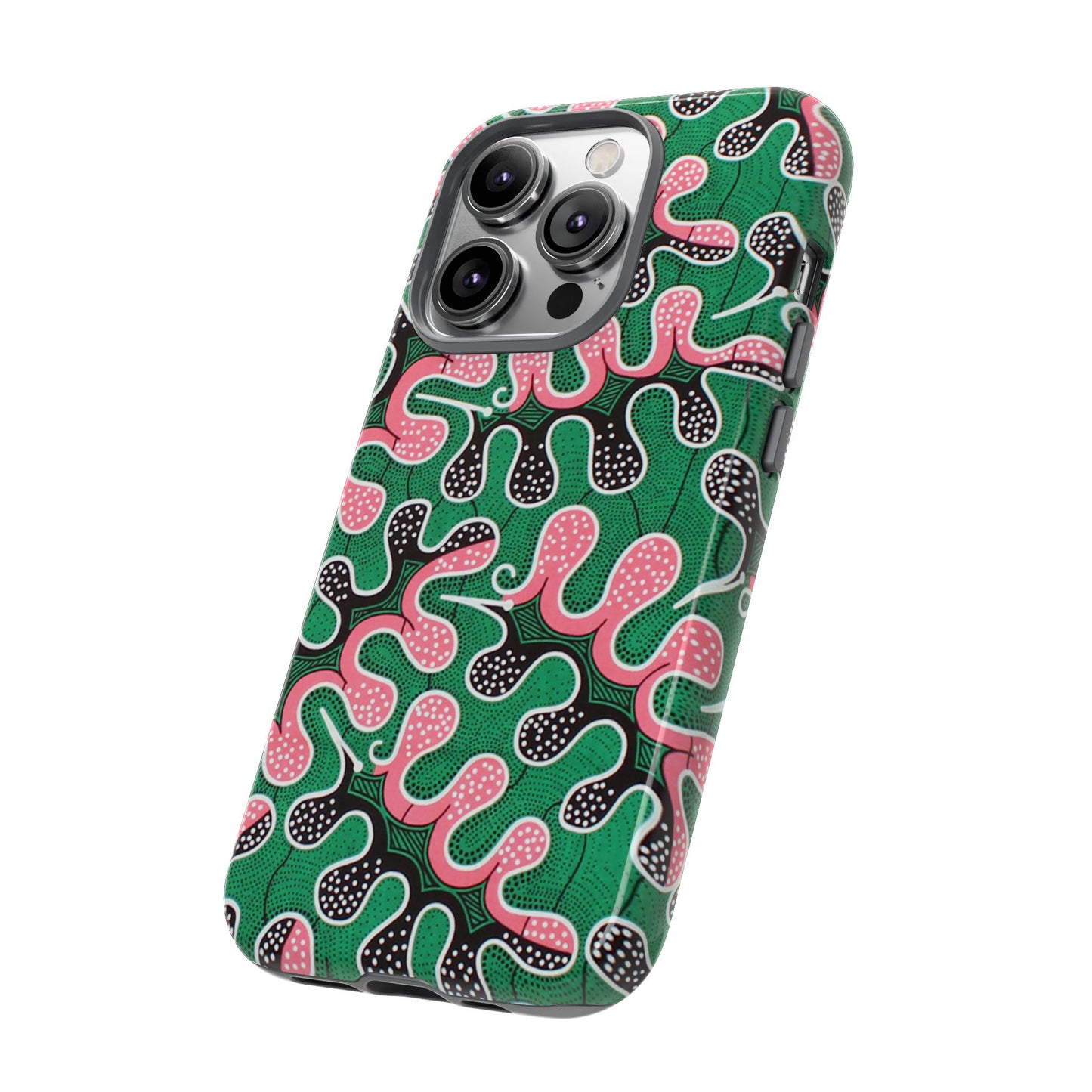 Green Pink iPhone Tough Cases | Ankara iPhone Case | Afrocentric iPhone Case