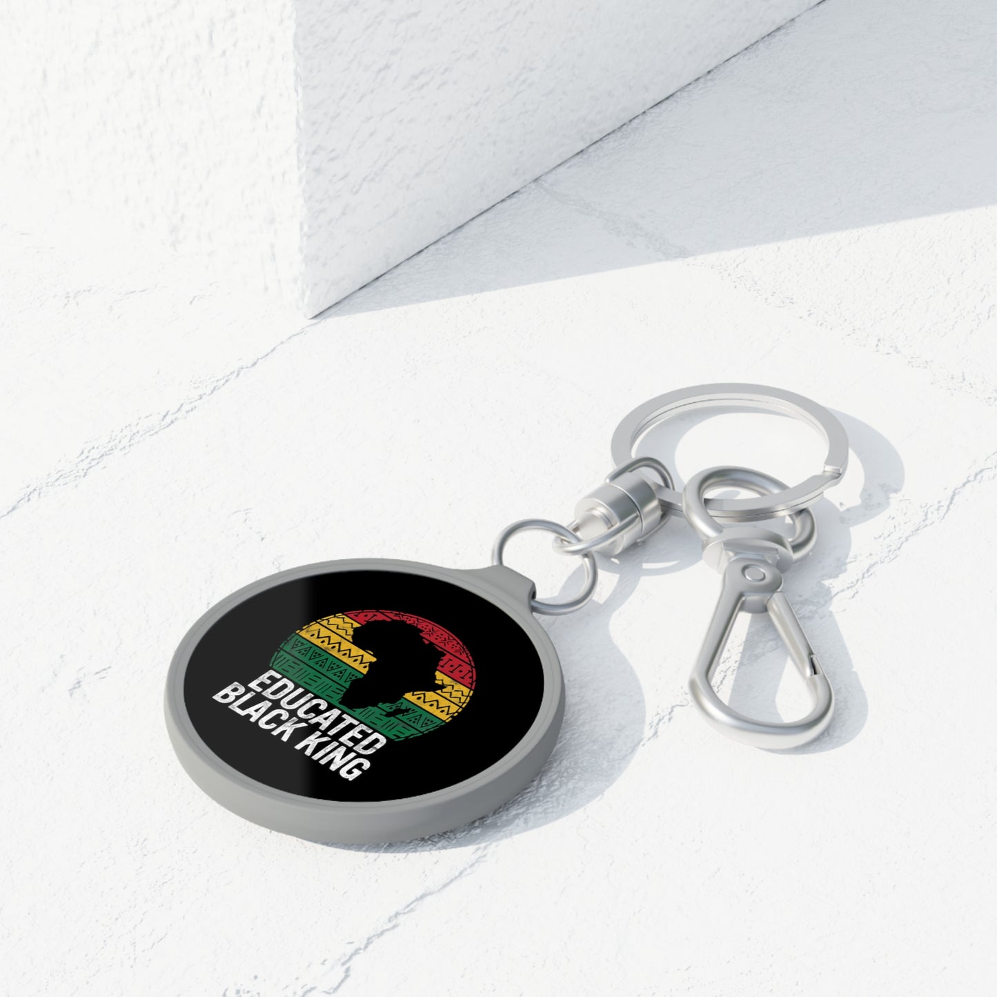 Educated Black King Keyring Tag | Black Men Rocks Keychain