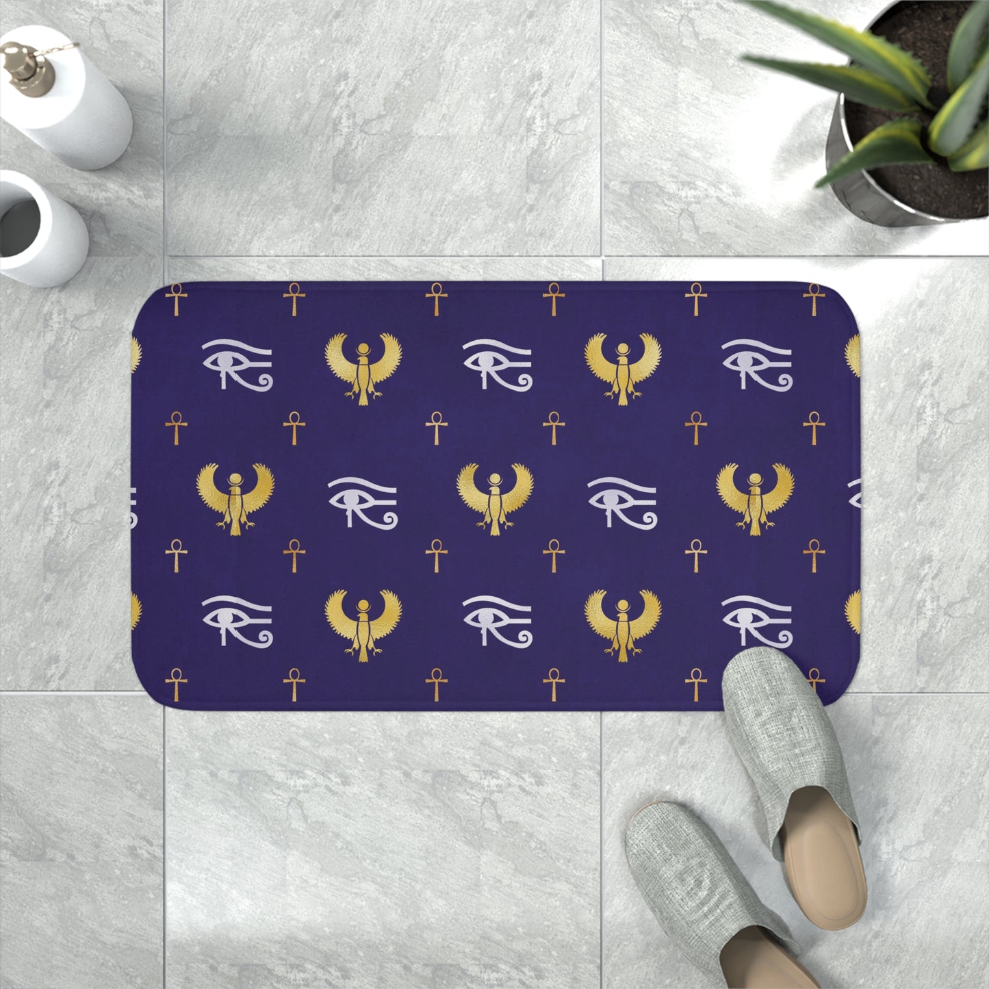 Blue Egyptian Memory Foam Bath Mat