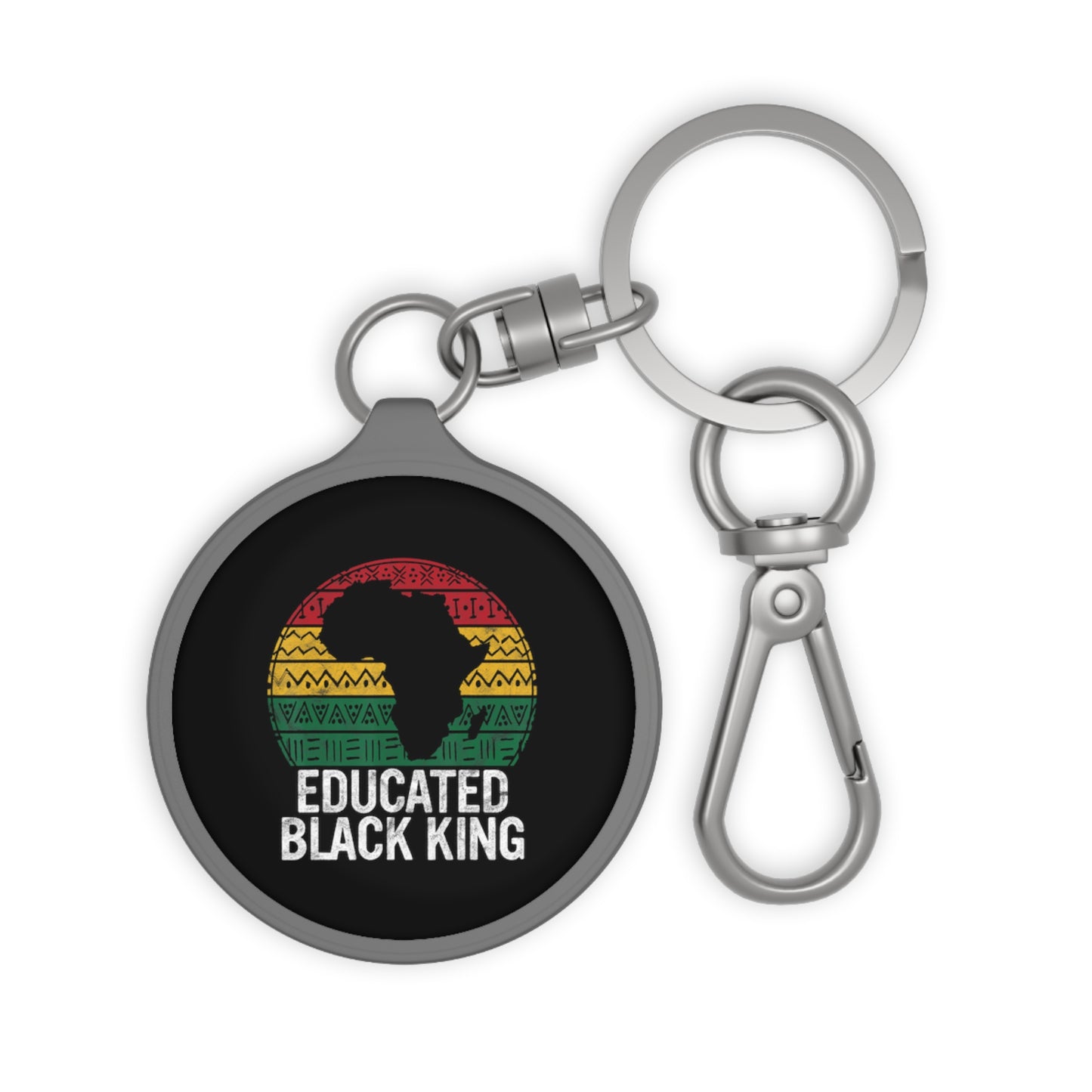 Educated Black King Keyring Tag | Black Men Rocks Keychain
