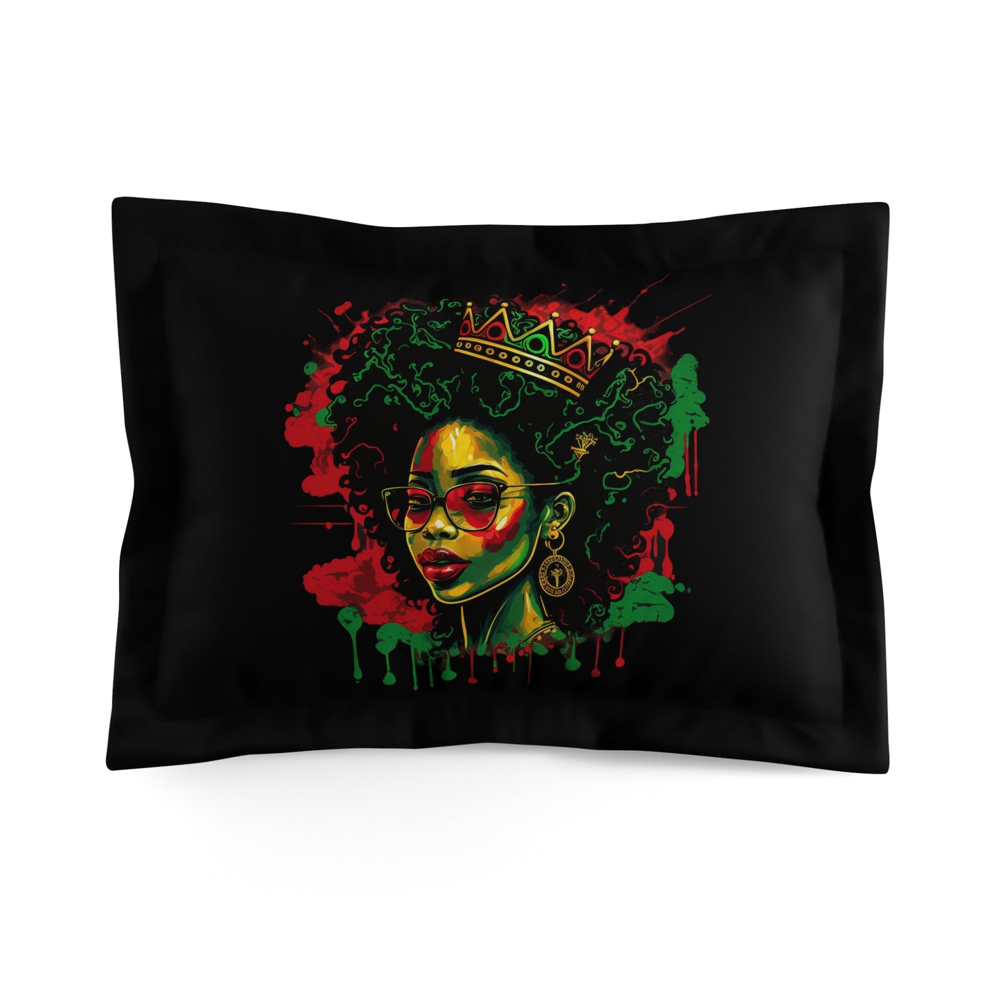 Black RBG Queen Microfiber Pillow Sham