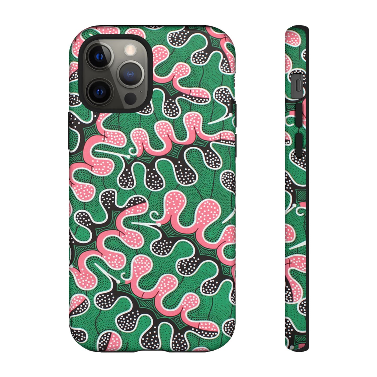 Green Pink iPhone Tough Cases | Ankara iPhone Case | Afrocentric iPhone Case