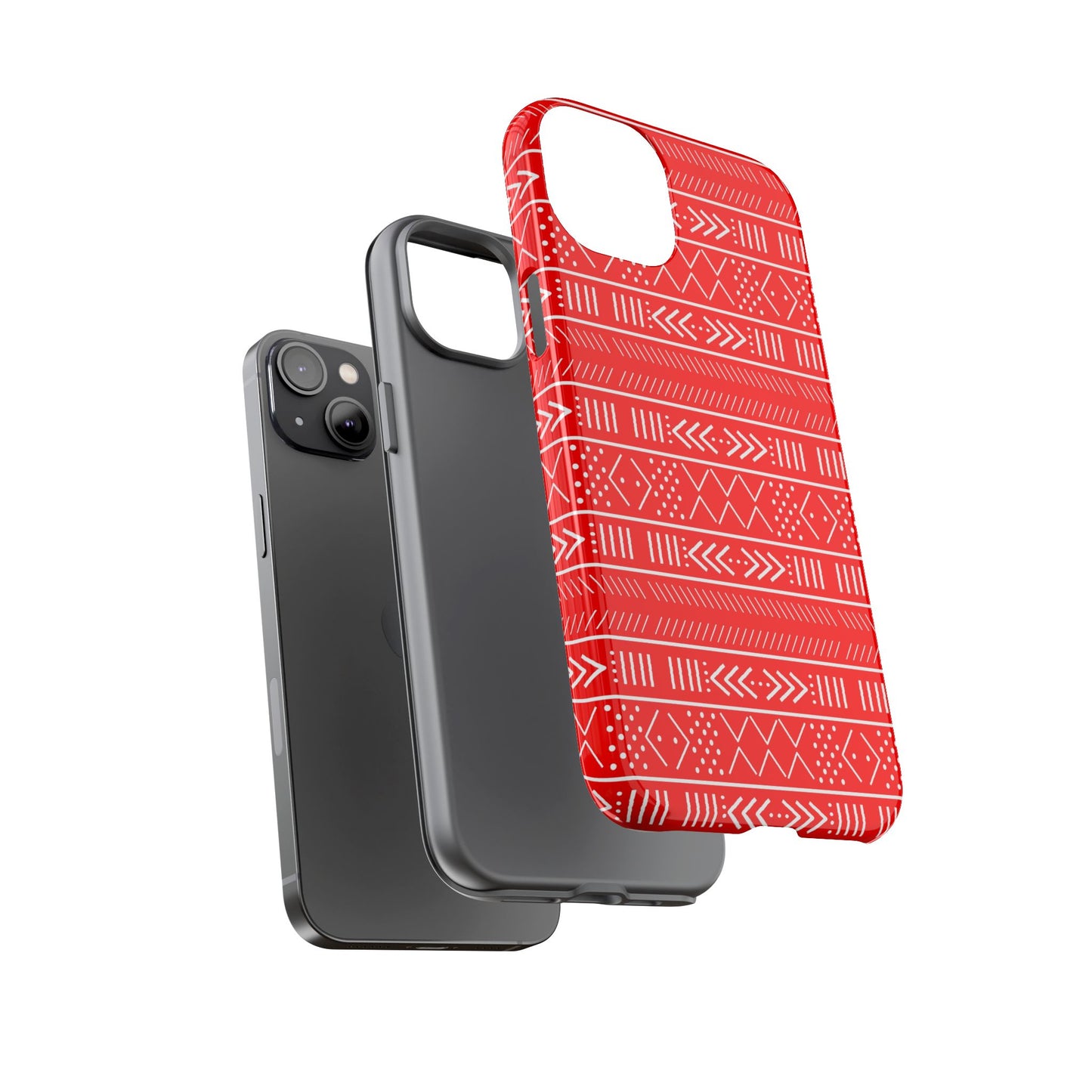 Red and White iPhone Tough Cases | Mudcloth iPhone Case | Afrocentric iPhone Case