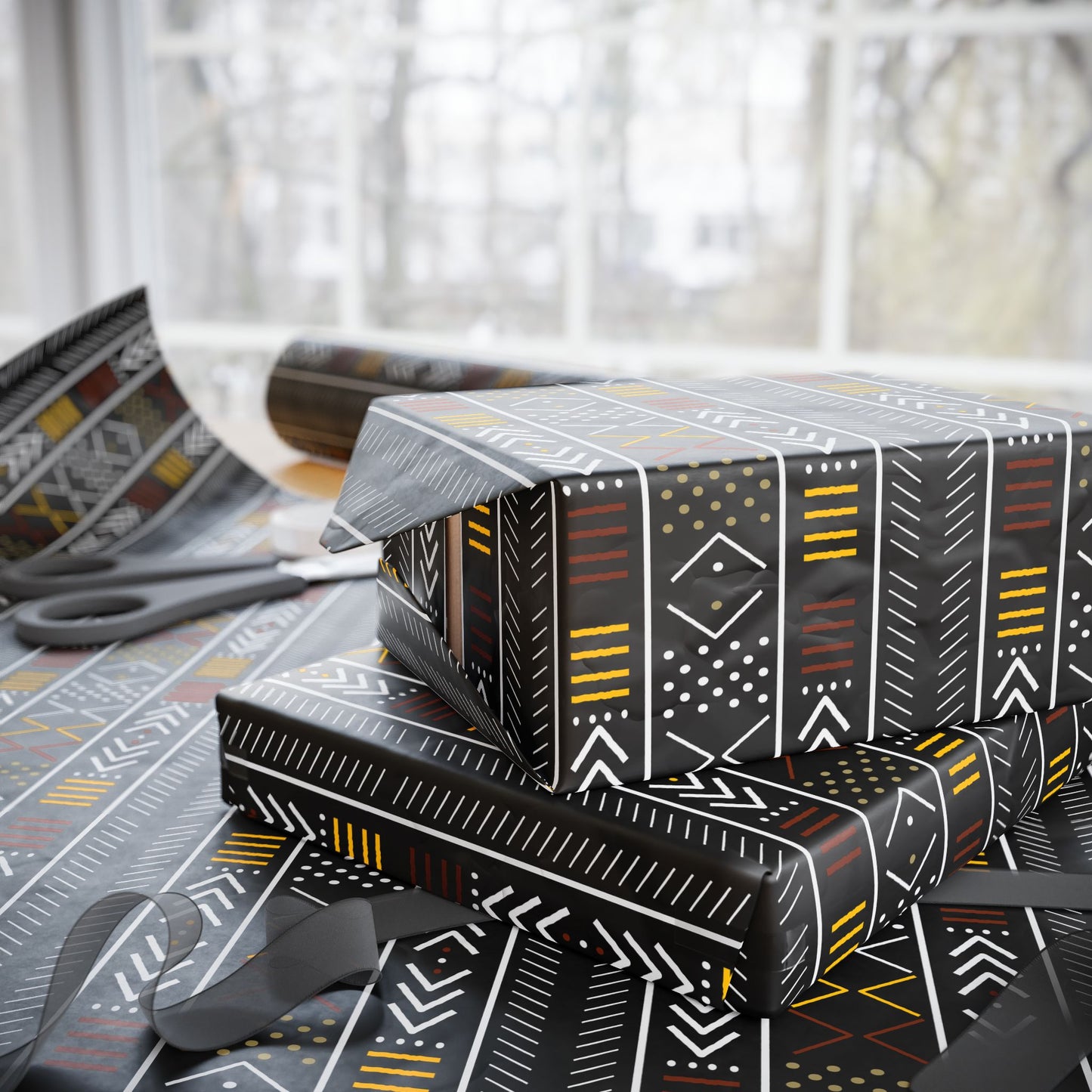 Wrapping Papers - Mudcloth Inspired African Afrocentric Craft Paper