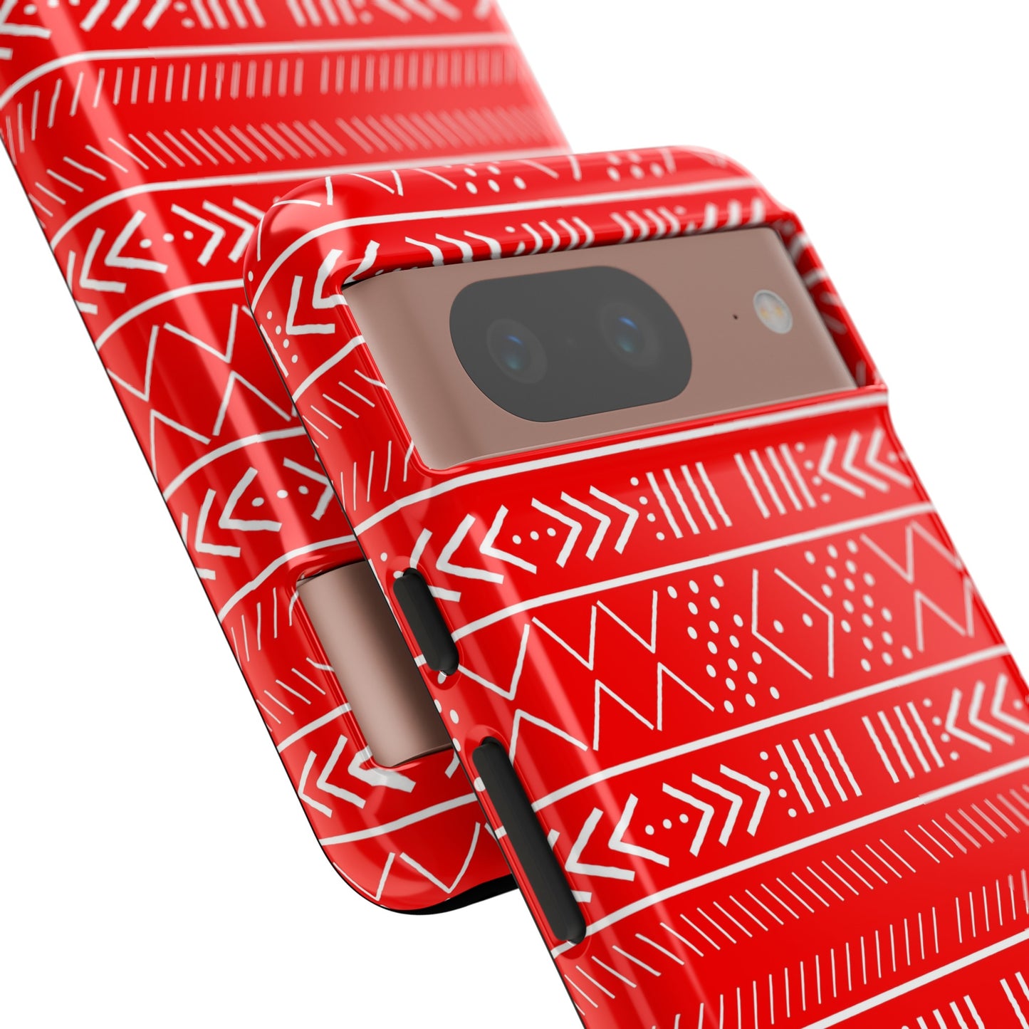 Red and White Mudcloth Google Pixel Tough Cases | African Google Pixel Case | Afrocentric Google Pixel Case | Mudcloth Phone Case