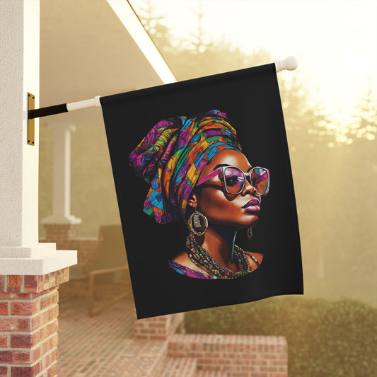 Headwrap Queen Home Flag | House Banner | Black Gifts | Yard Gifts | Yard Flag | Adinkra Banner