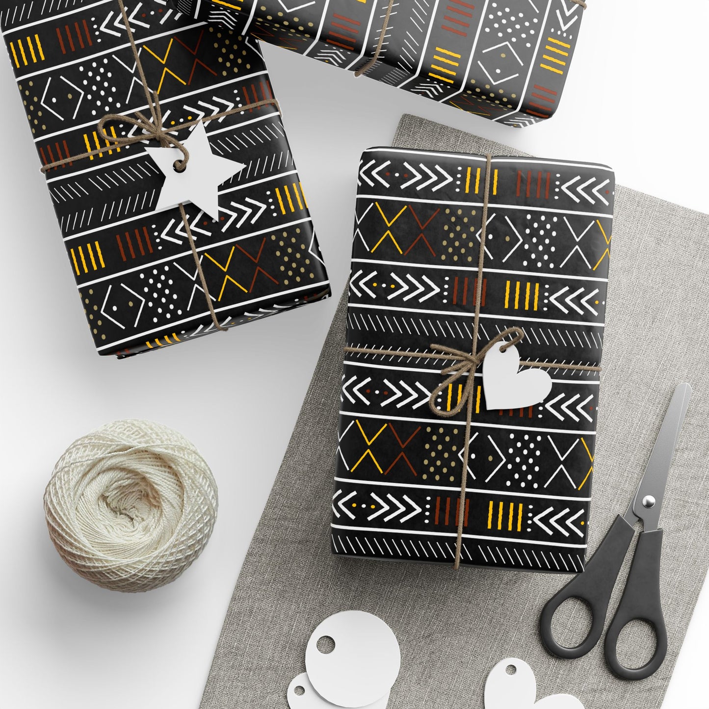 Wrapping Papers - Mudcloth Inspired African Afrocentric Craft Paper