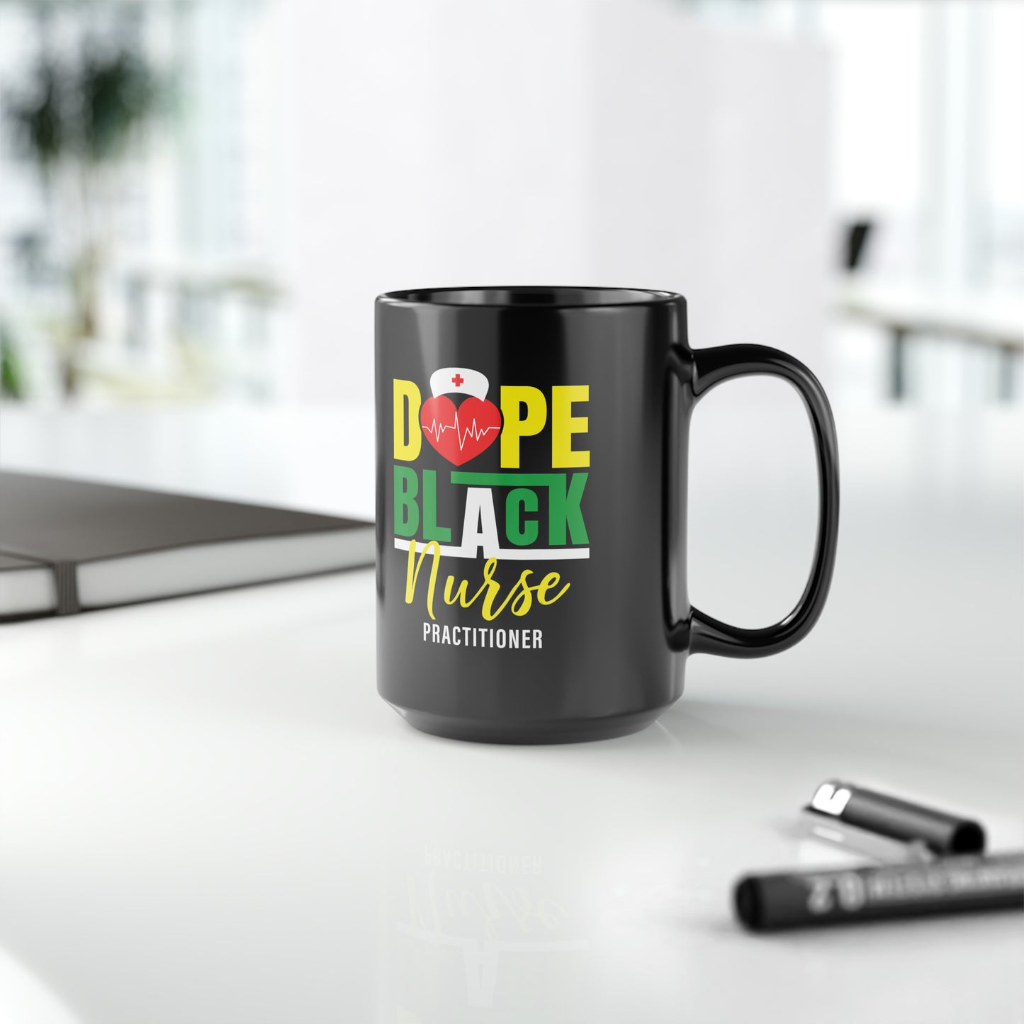 Dope Black Nurse Practitioner Mug, 15oz