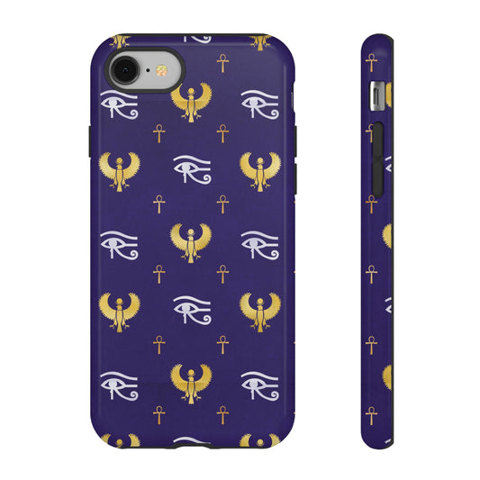 Blue Gold Egyptian iPhone Tough Cases | Egyptian iPhone Case | Afrocentric iPhone Case