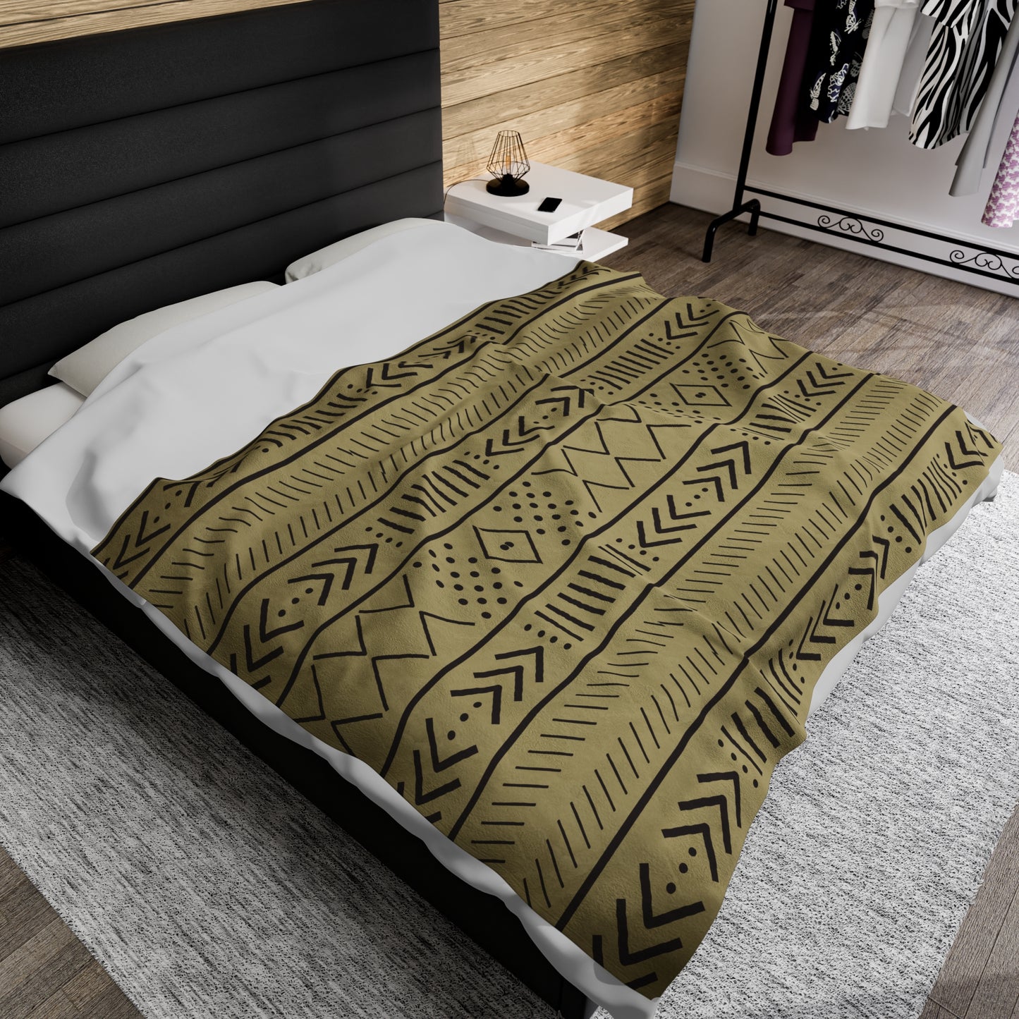 Beige Mudcloth Inspired Blanket