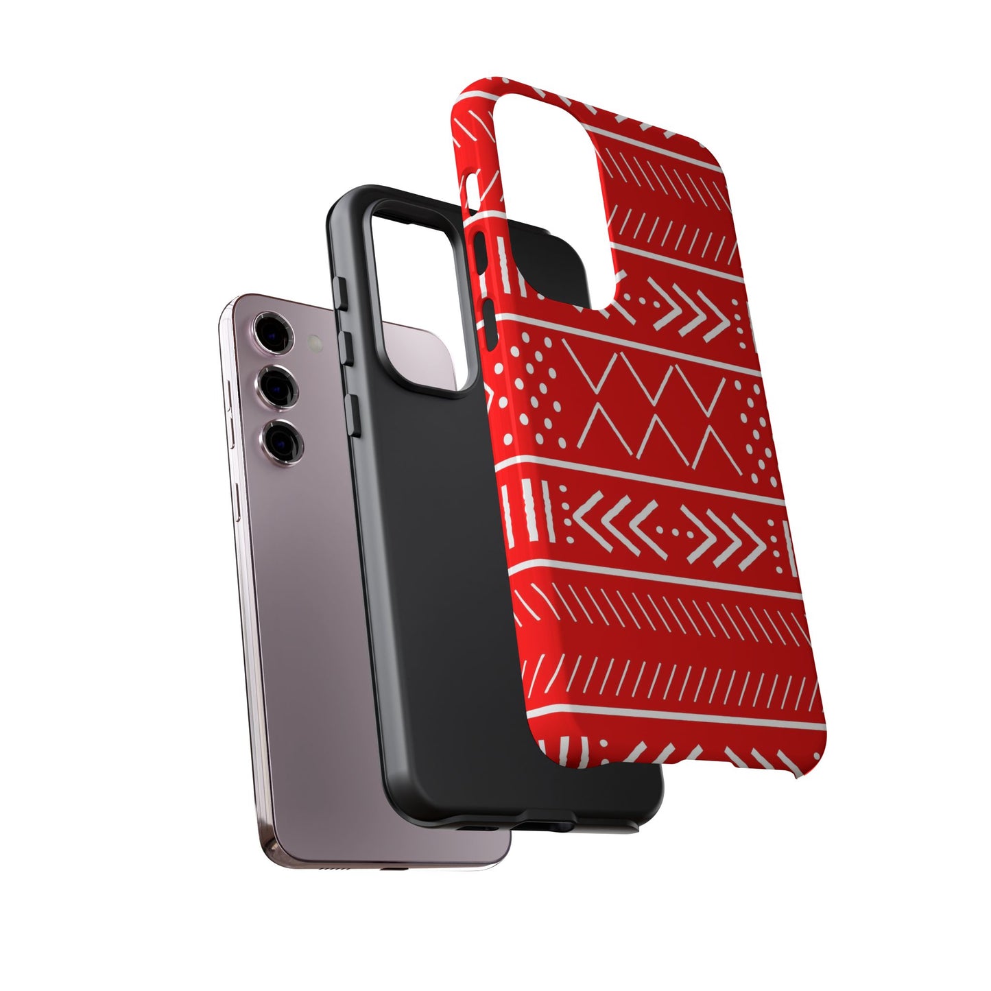 Red and White Mudcloth Samsung Tough Cases | African Samsung Case | Afrocentric Samsung Case | Mudcloth Samsung Case