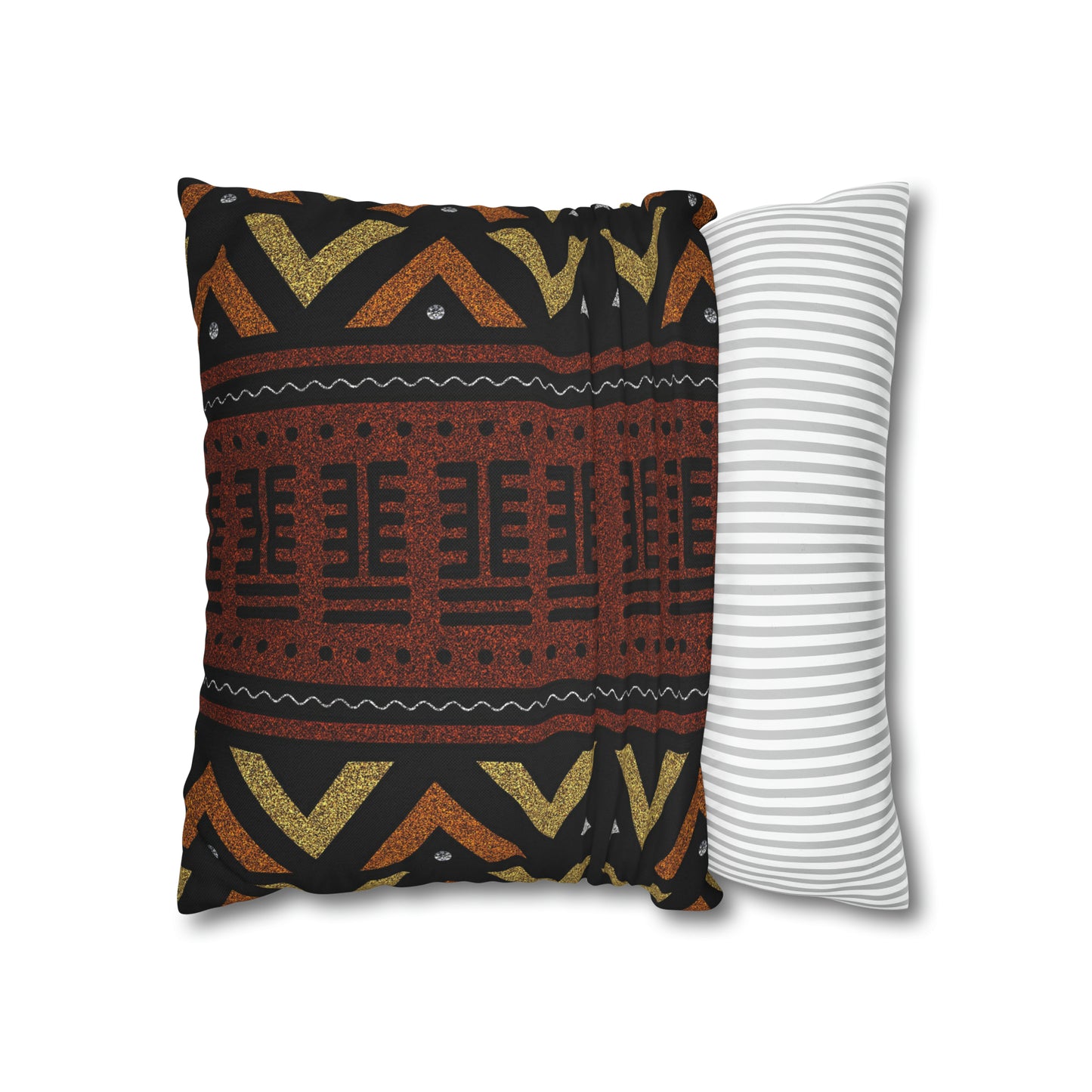 Brown Mudcloth Inspired Square Pillow Case | Afrocentric Pillow Case