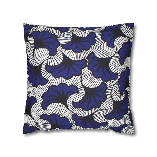 Blue Floral Ankara Square Pillow Case | Afrocentric Pillow Case