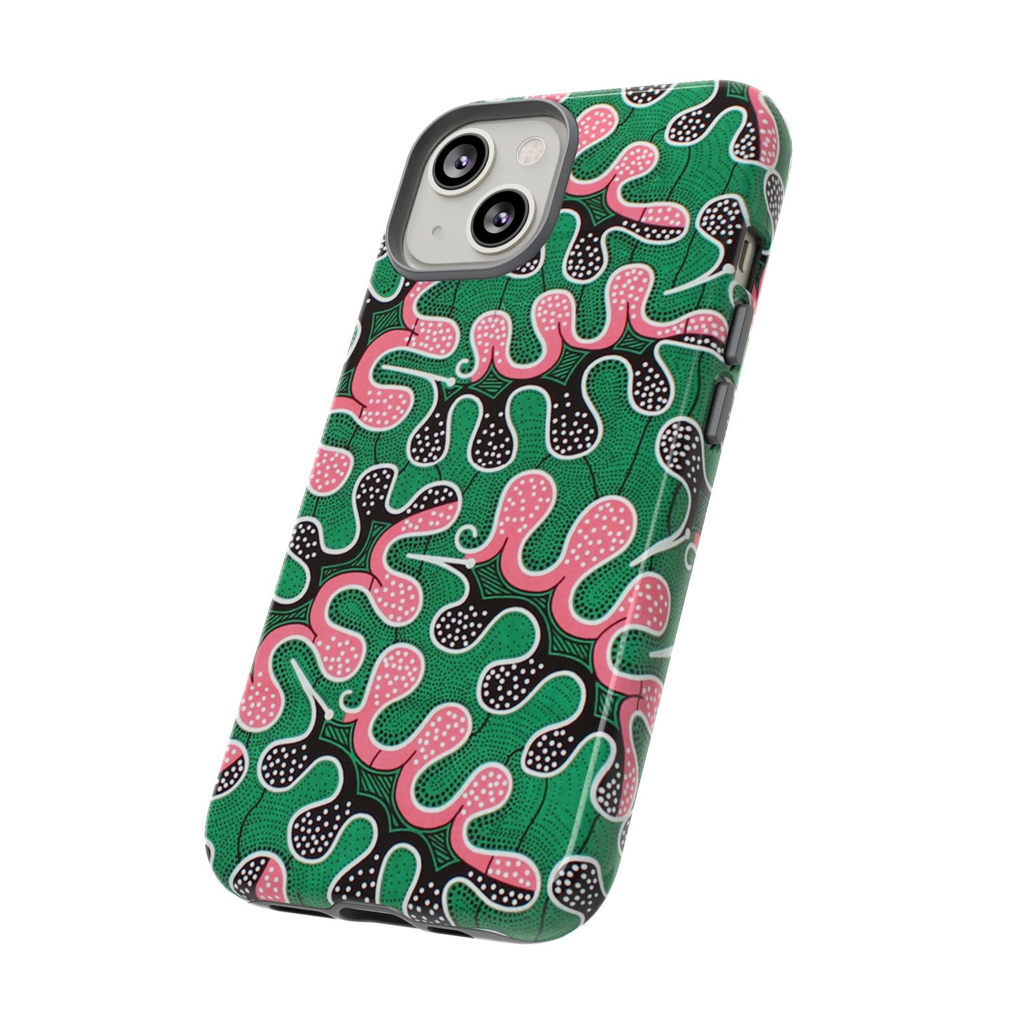 Green Pink iPhone Tough Cases | Ankara iPhone Case | Afrocentric iPhone Case