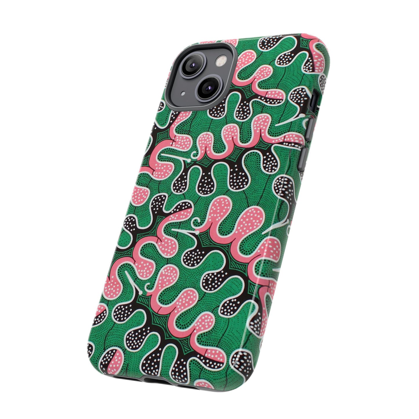 Green Pink iPhone Tough Cases | Ankara iPhone Case | Afrocentric iPhone Case