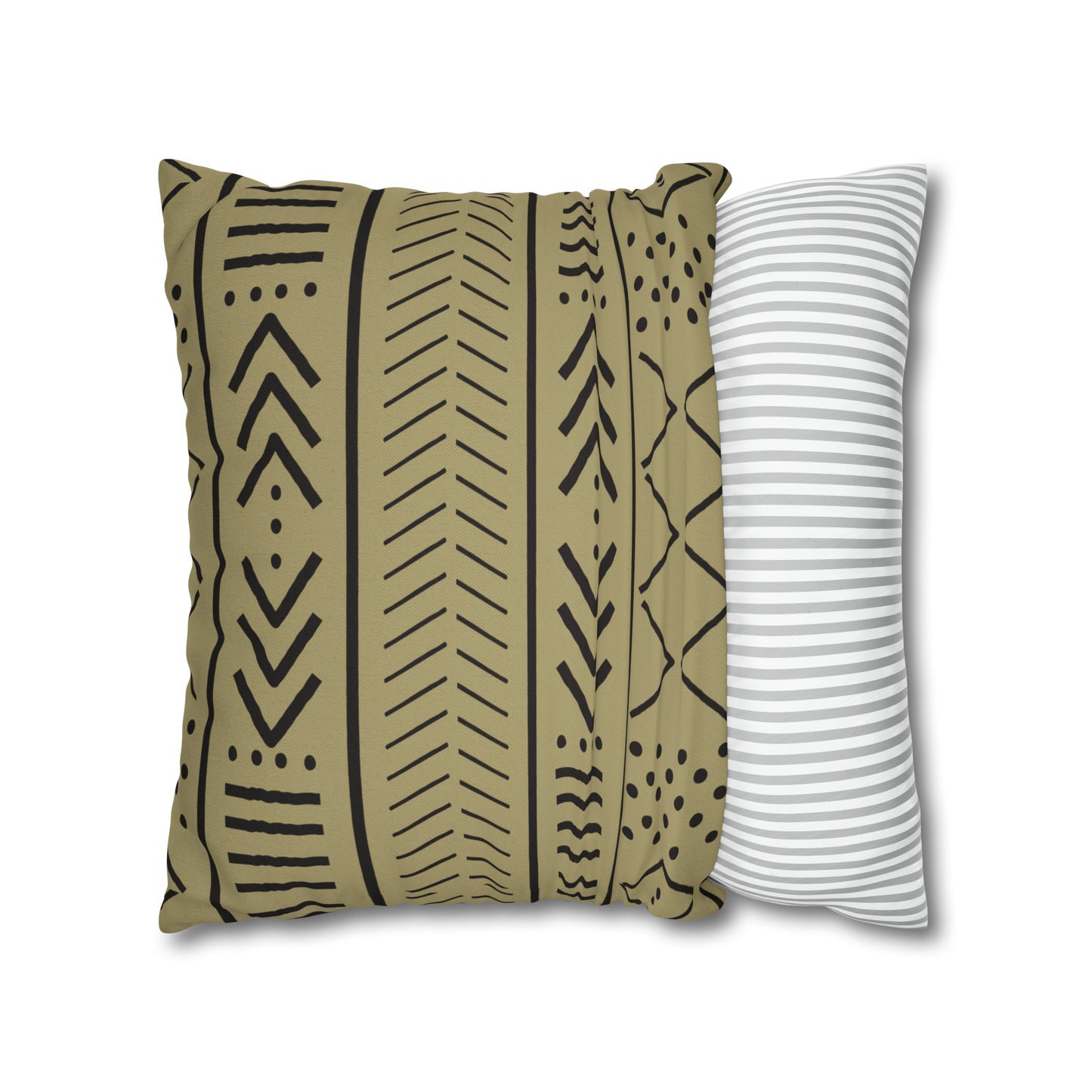 Biege Mudcloth Inspired Square Pillow Case | Afrocentric Pillow Case