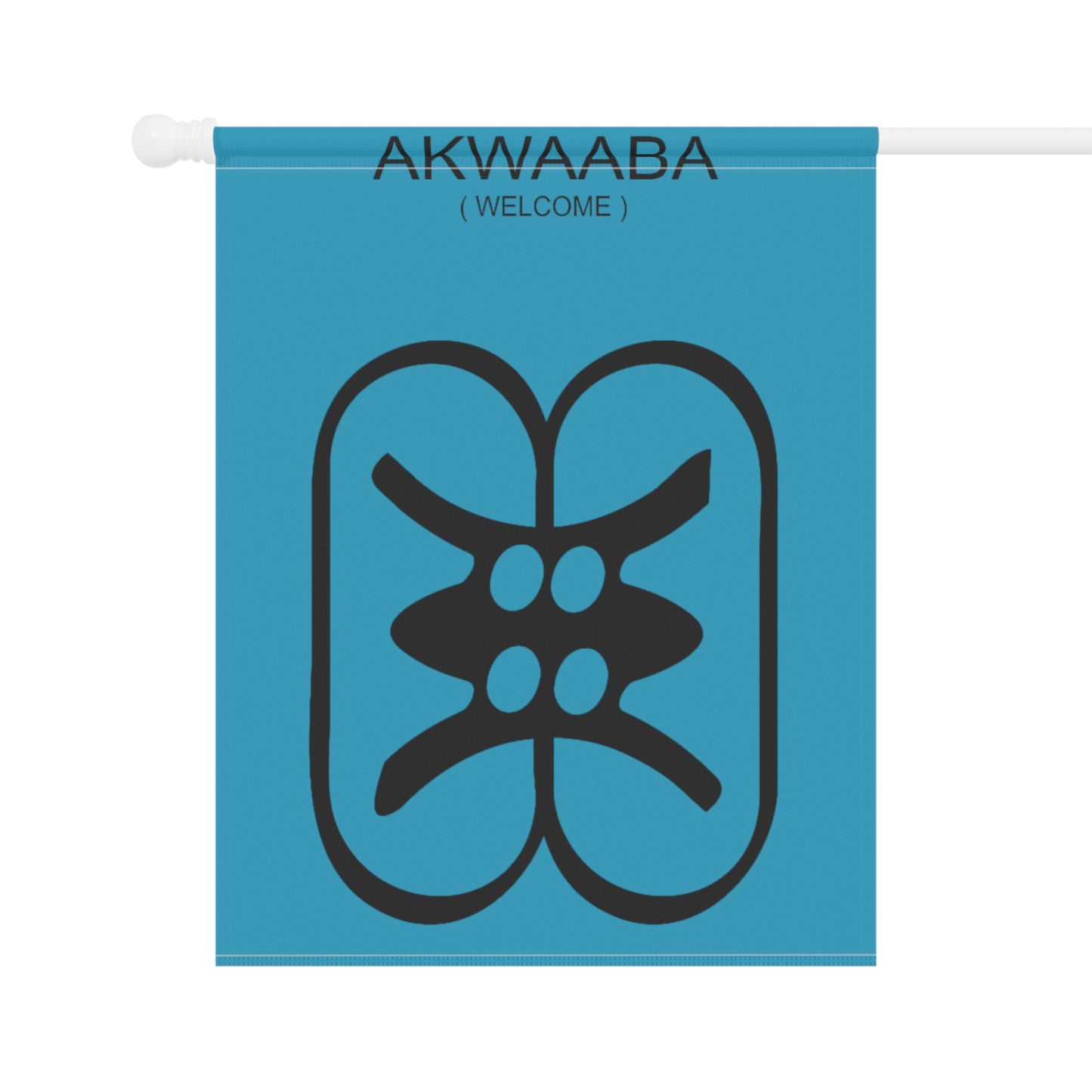 Blue Akwaaba (Welcome) Adinkra Garden & House Banner, Black History Gifts