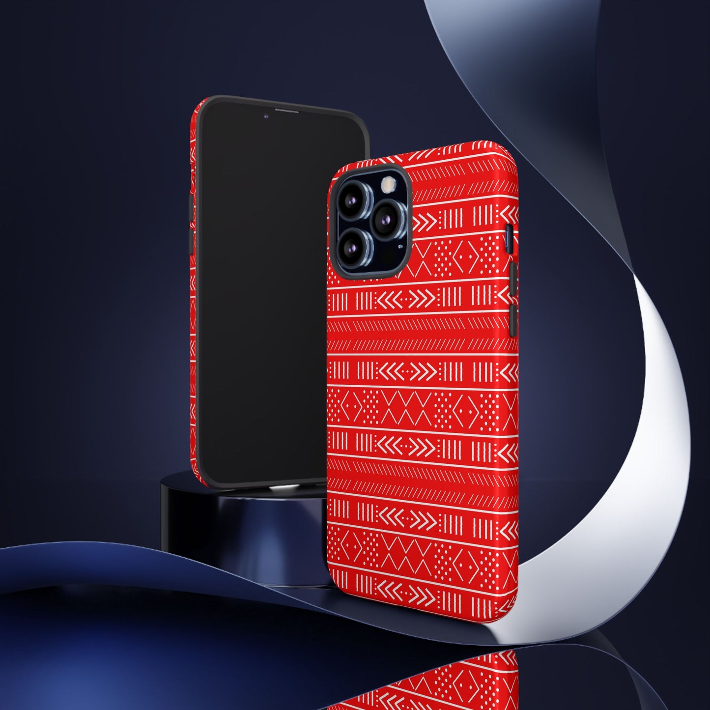 Red and White iPhone Tough Cases | Mudcloth iPhone Case | Afrocentric iPhone Case