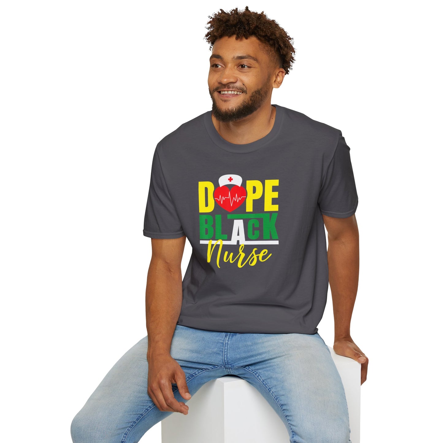 Dope Black Nurse Unisex Softstyle T-Shirt