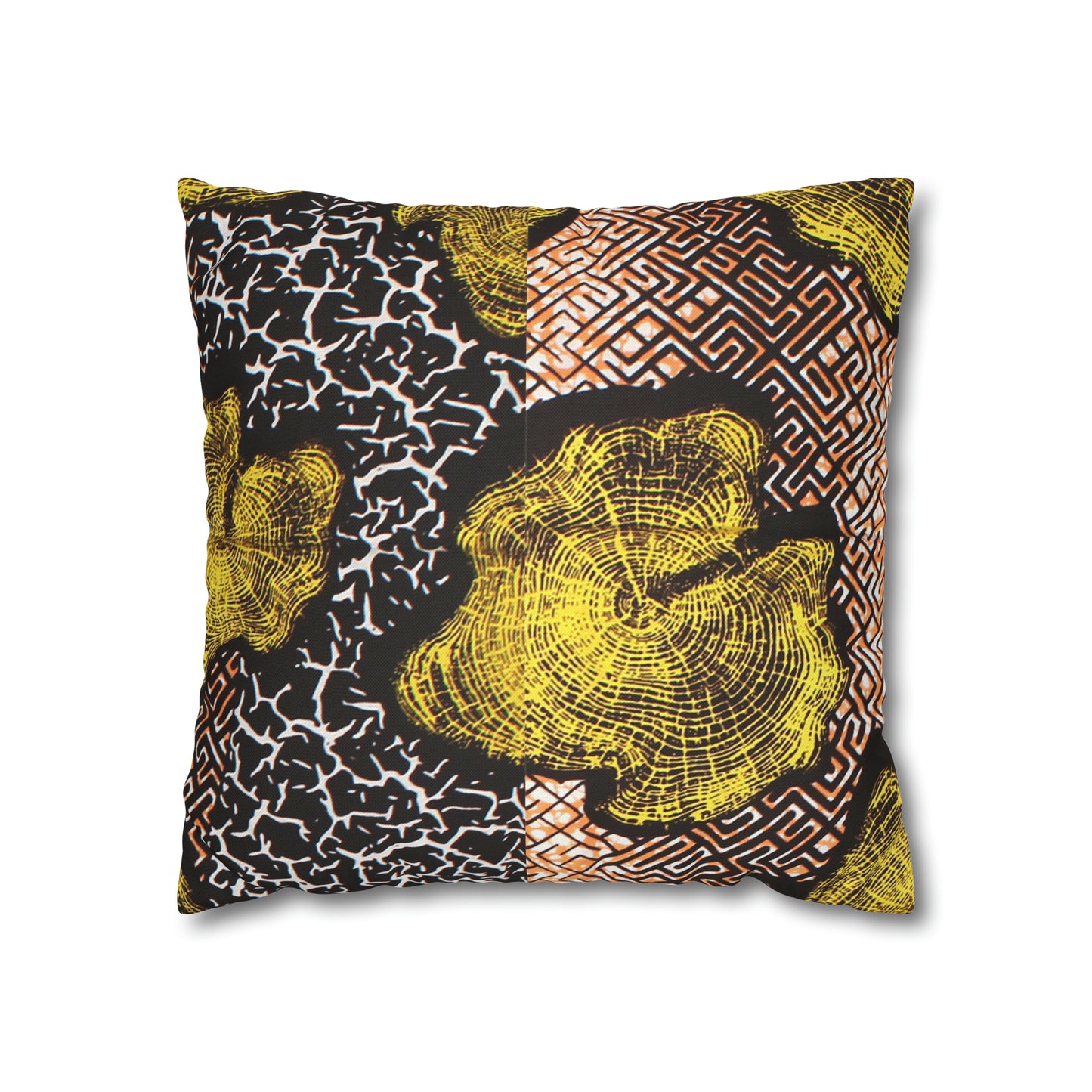 Black and Gold Ankara Square Pillow Case | Afrocentric Pillow Case
