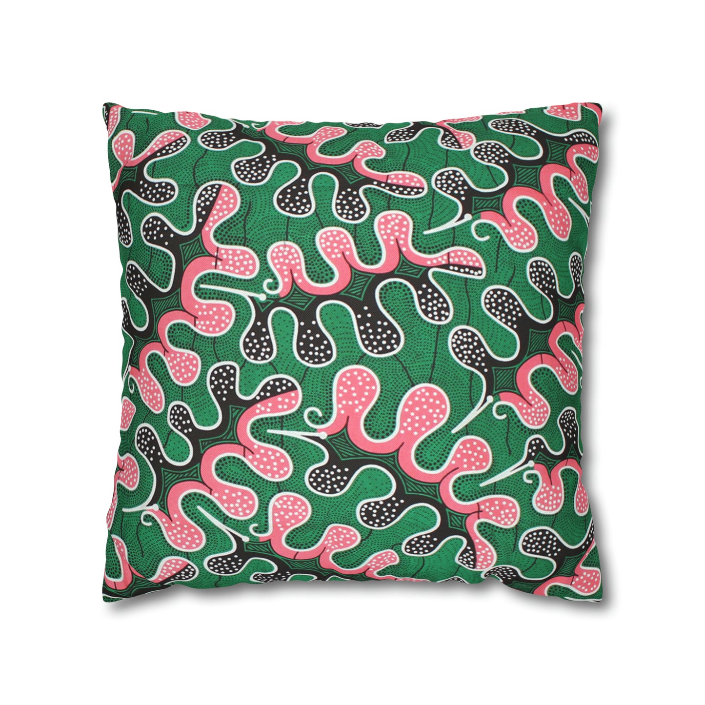 Pink and Green Ankara Square Pillow Case | Afrocentric Pillow Case