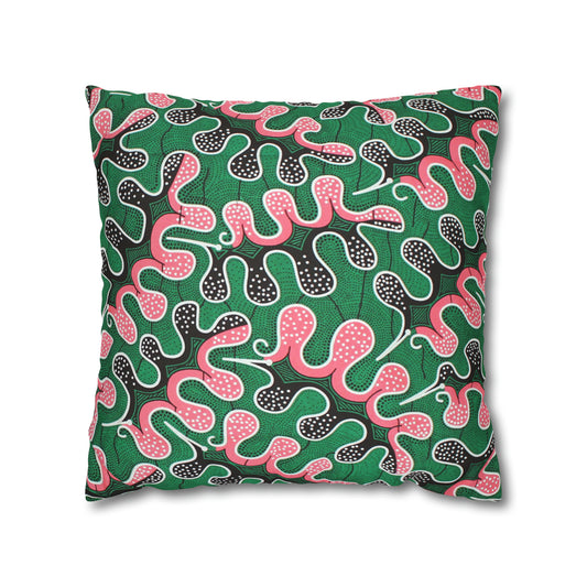 Pink and Green Ankara Square Pillow Case | Afrocentric Pillow Case