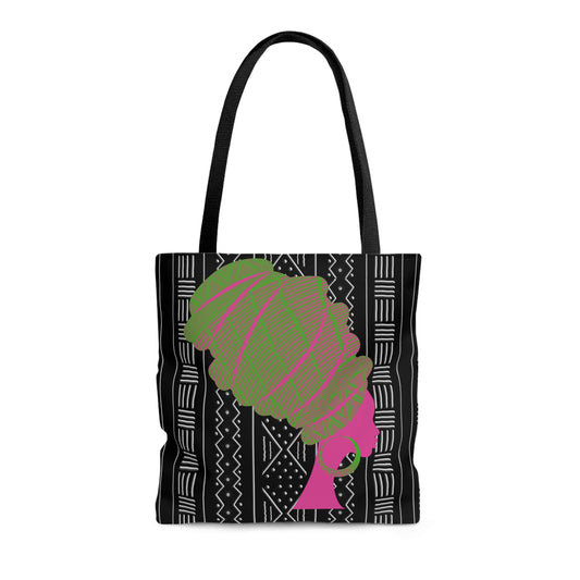 Pink / Green Queen Tote Bag