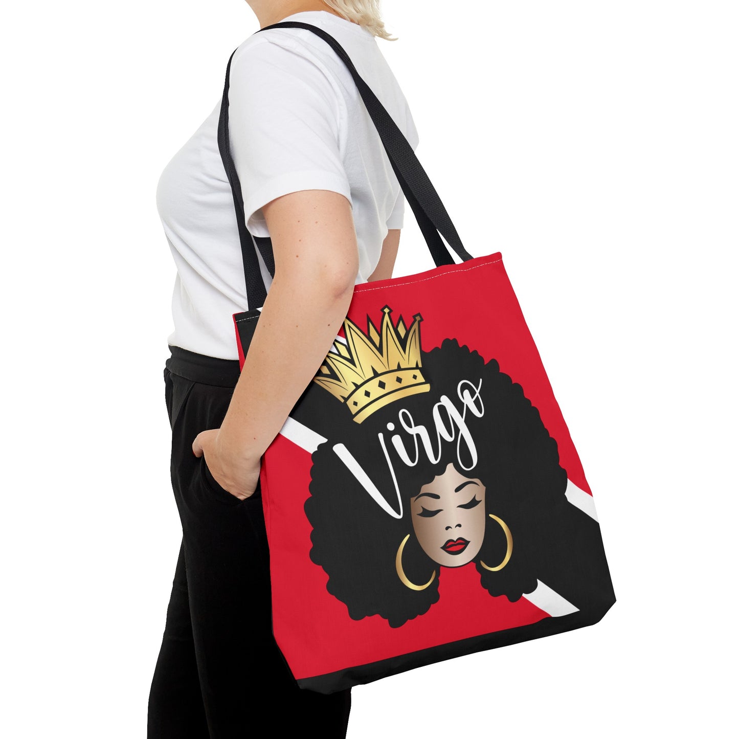 Trinidad Flag African American Woman Tote Bag | African Queen Bag | Black Girl Bag | Virgo Bag