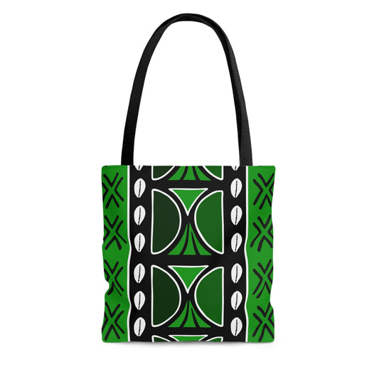 Green Mudcloth Inspired Tote Bag
