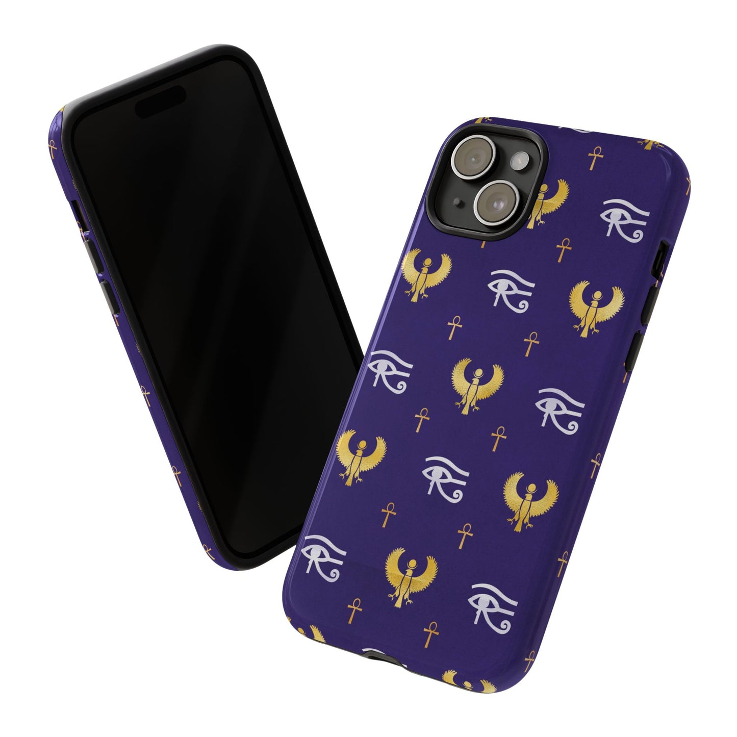 Blue Gold Egyptian iPhone Tough Cases | Egyptian iPhone Case | Afrocentric iPhone Case