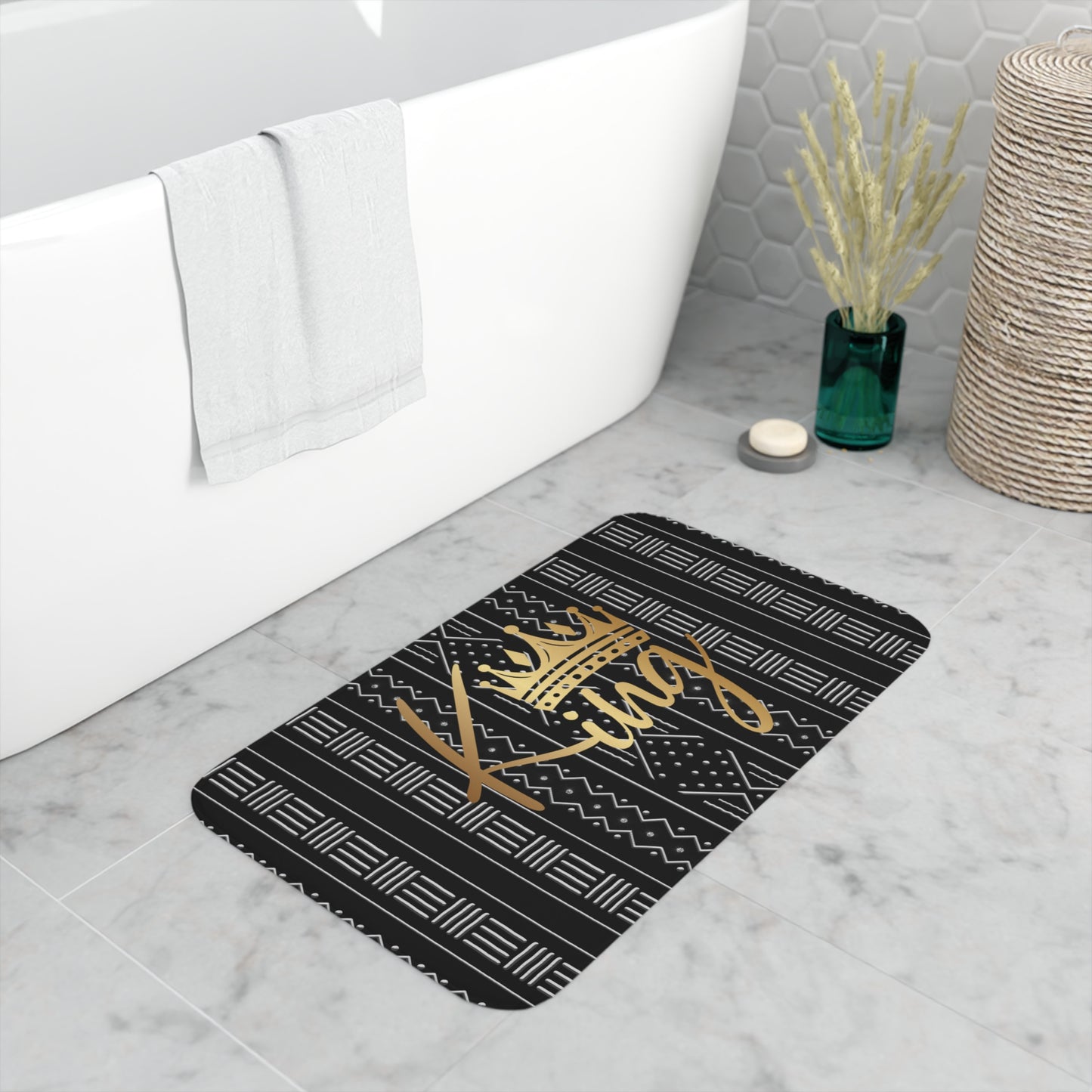 King Mudcloth Memory Foam Bath Mat