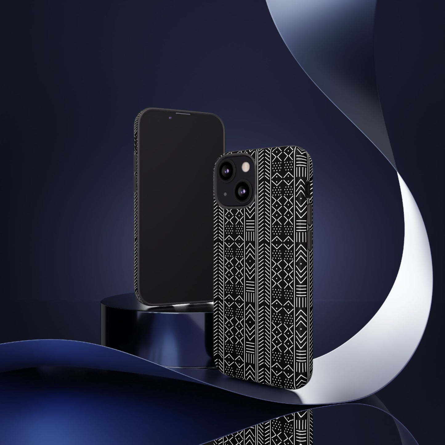 Black & White Mudcloth iPhone Tough Cases | African iPhone Case | Afrocentric iPhone Case