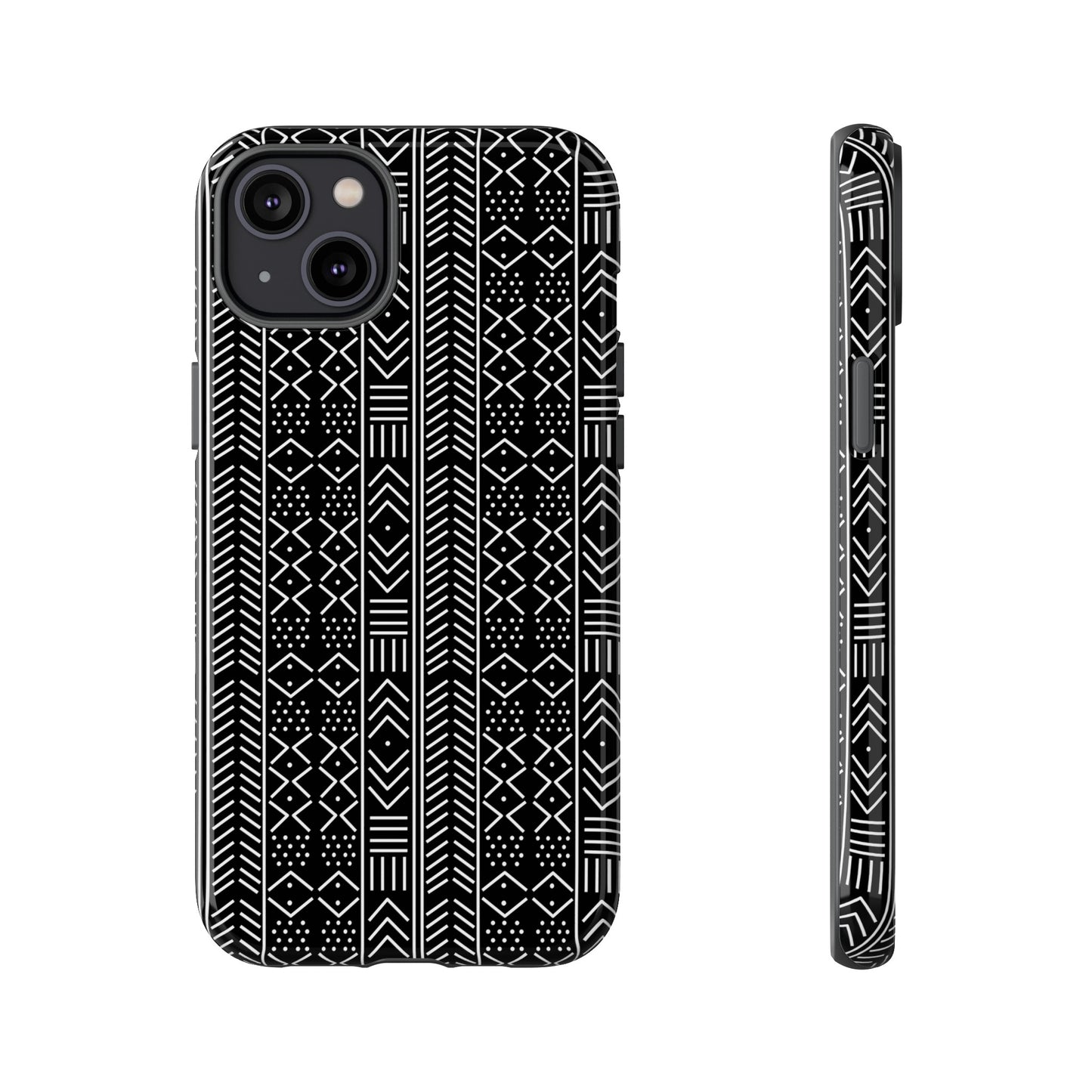 Black & White Mudcloth iPhone Tough Cases | African iPhone Case | Afrocentric iPhone Case