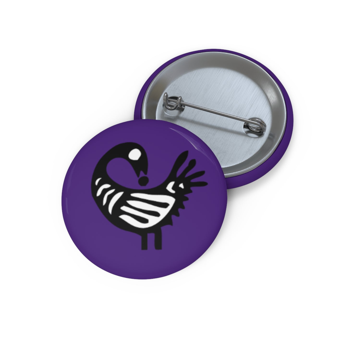 Purple Pin Buttons - Sankofa Design | Unique African Accessories & Gifts