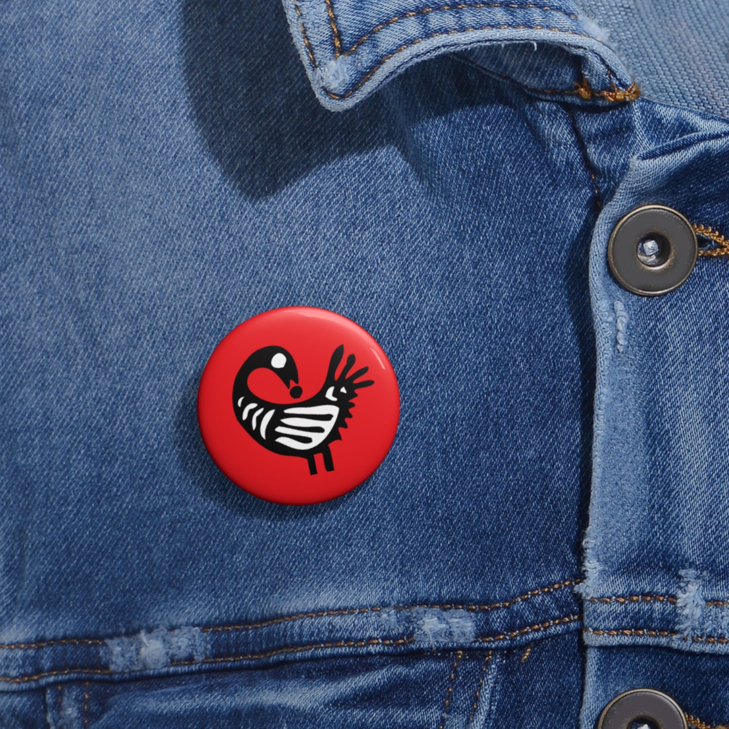 Red Pin Buttons - Sankofa Design | Unique African Accessories & Gifts