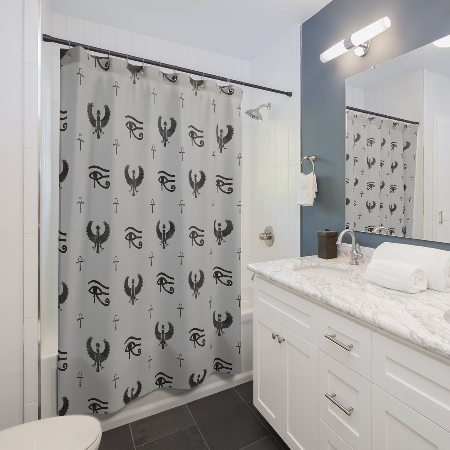 Grey Egyptian Shower Curtain