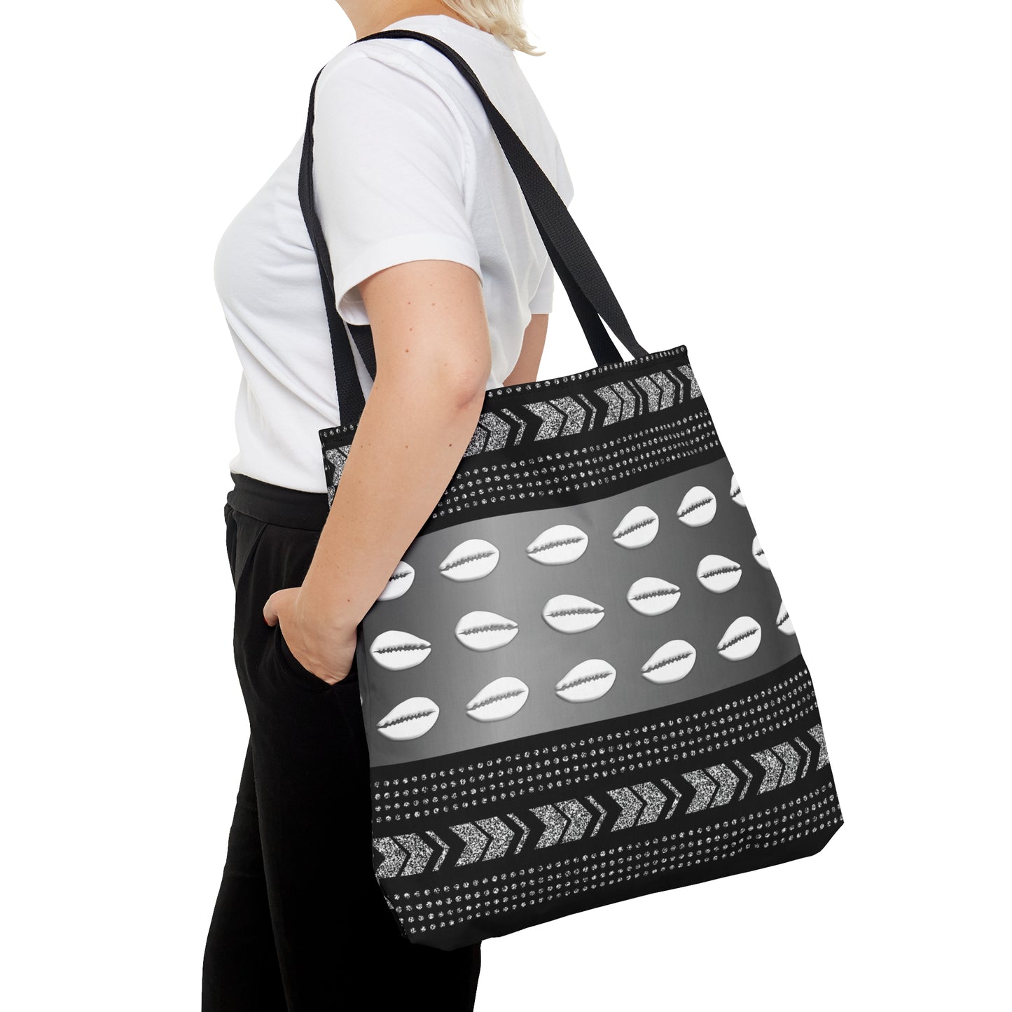 Cowrie Shell Mudcloth Inspired Tote Bag