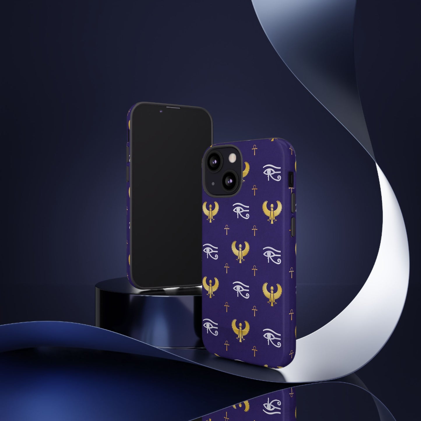 Blue Gold Egyptian iPhone Tough Cases | Egyptian iPhone Case | Afrocentric iPhone Case
