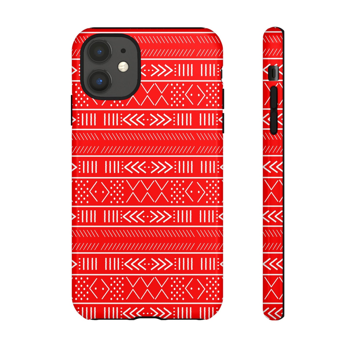 Red and White iPhone Tough Cases | Mudcloth iPhone Case | Afrocentric iPhone Case