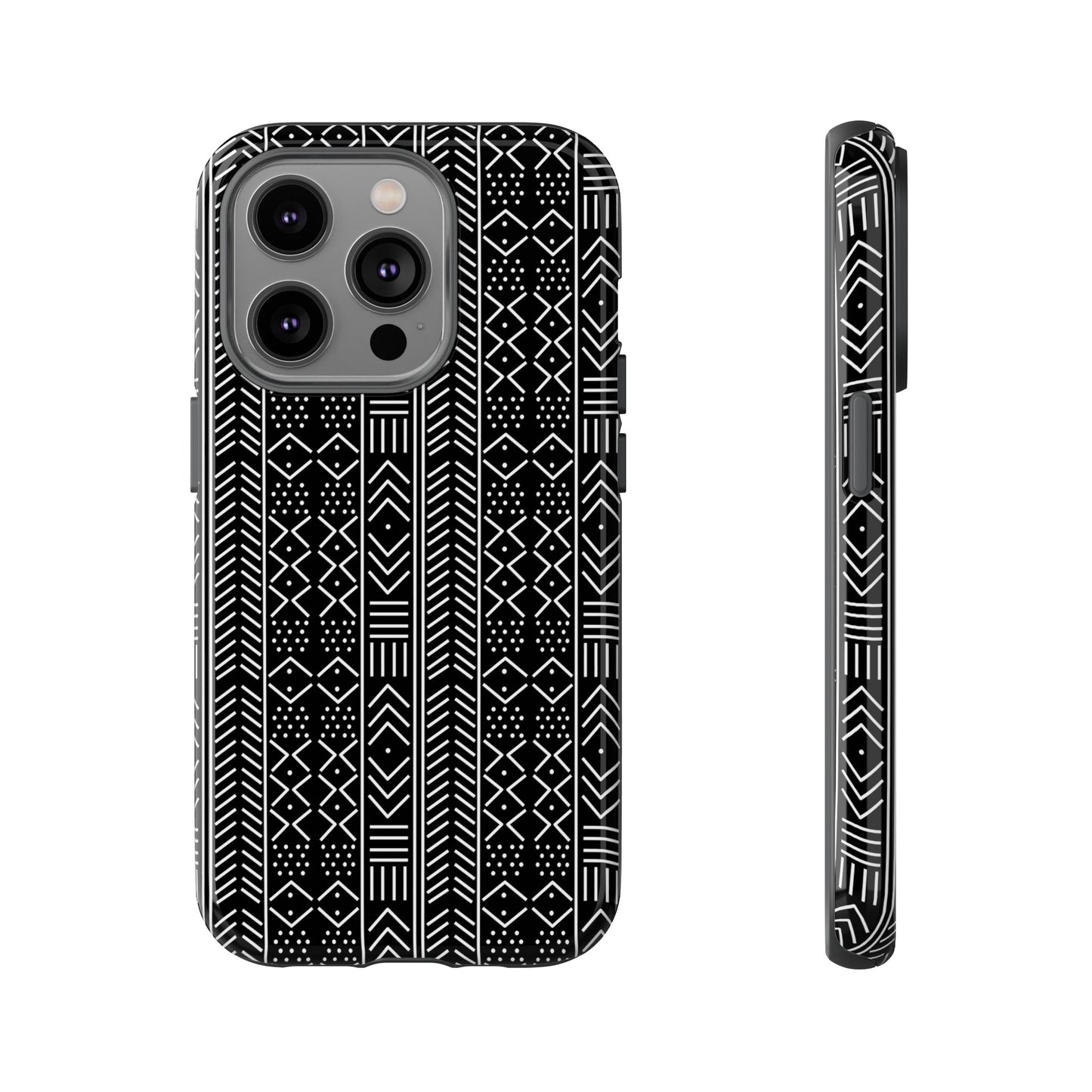 Black & White Mudcloth iPhone Tough Cases | African iPhone Case | Afrocentric iPhone Case