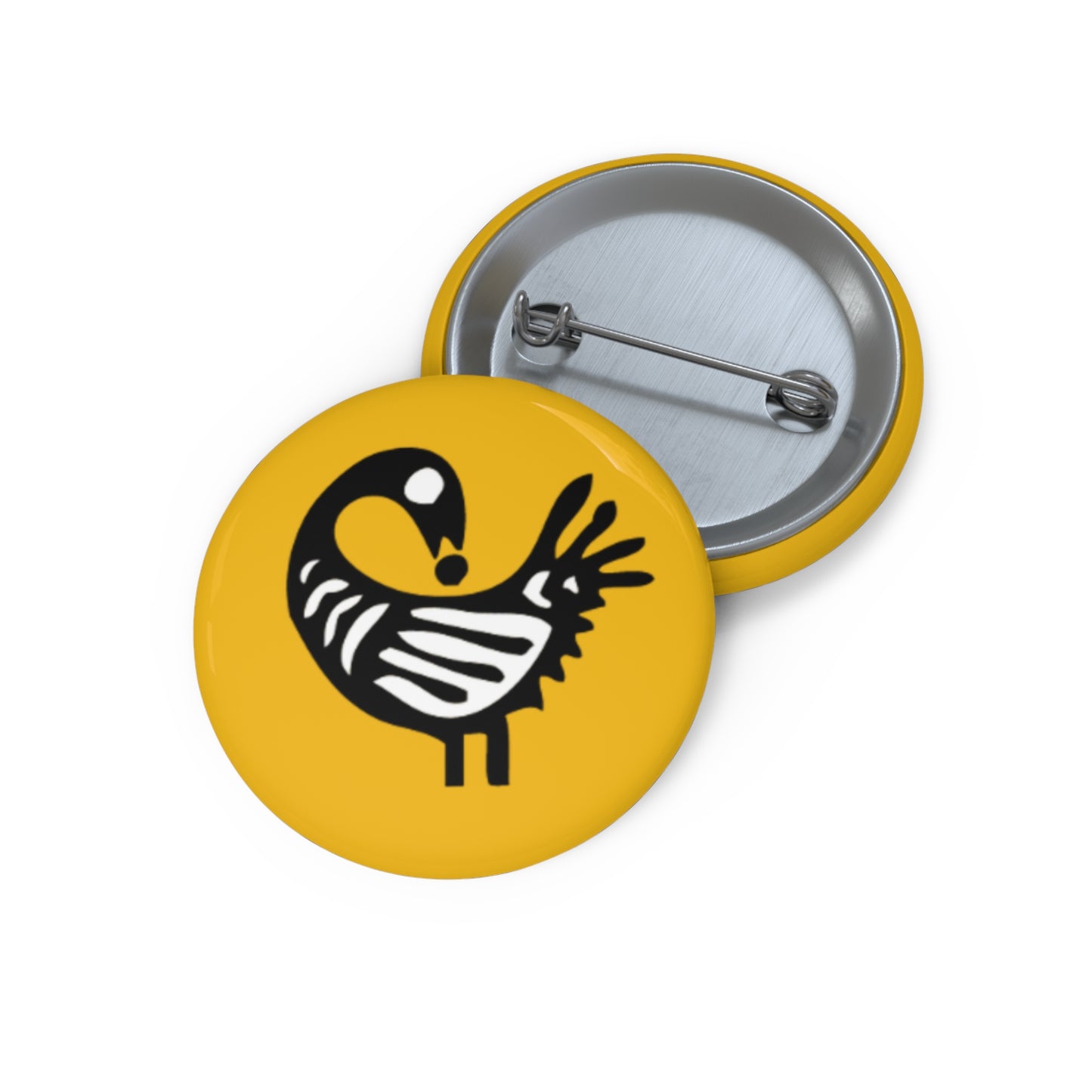 Yellow Pin Buttons - Sankofa Design | Unique African Accessories & Gifts