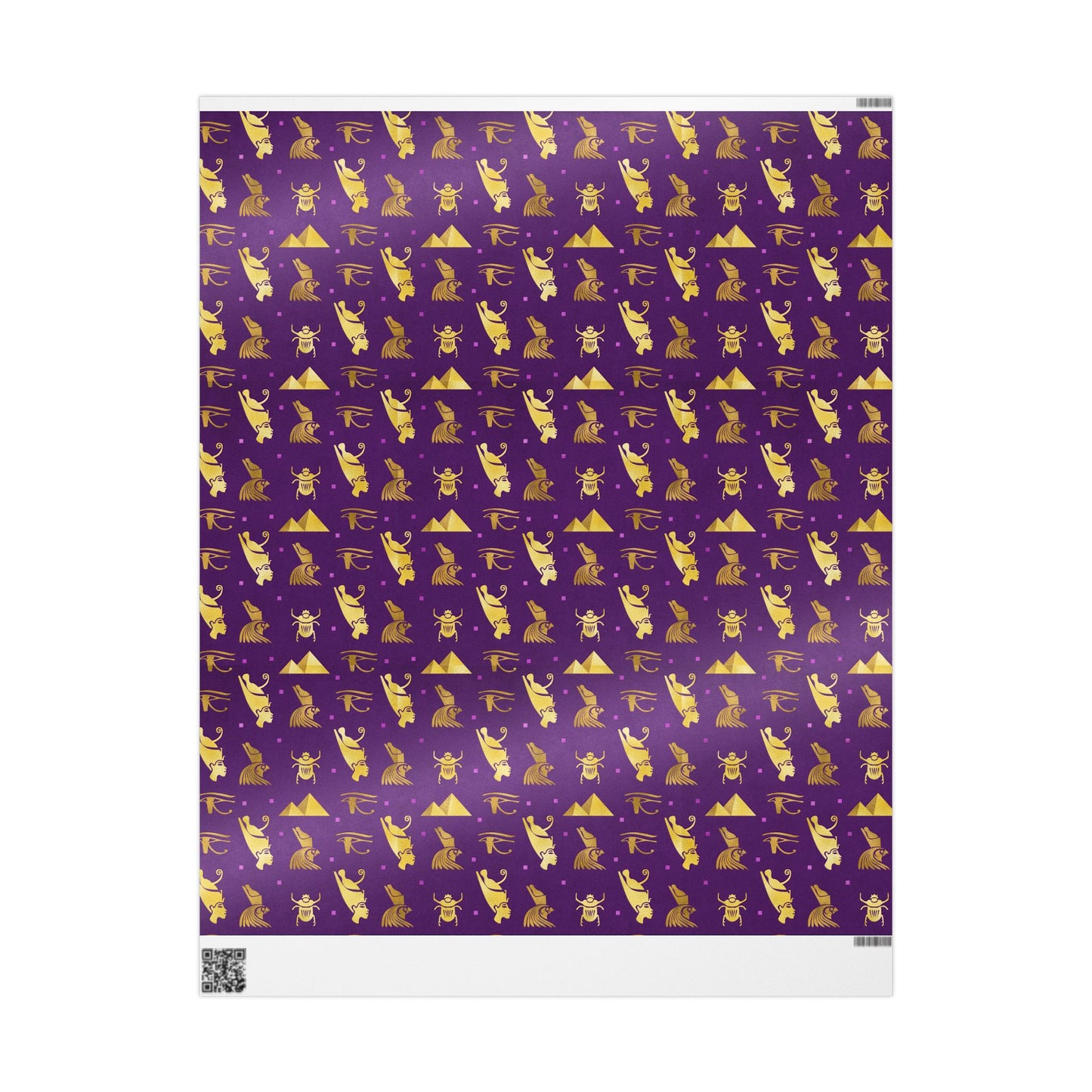 Purple and Gold Egyptian Wrapping Papers | African Wrapping Paper | Afrocentric Wrapping Paper | Ankh Craft Paper