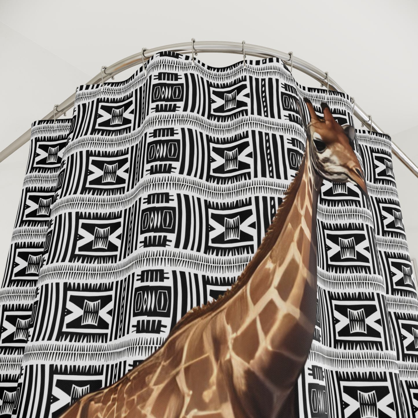 Stylish Giraffe Shower Curtain, Animal Decor, Bathroom Accessory, Gift for Animal Lovers, Modern Home Decor, Unique Bathroom Design