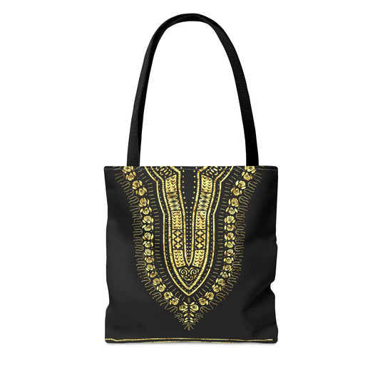 Black and Gold Dashiki Tote Bag