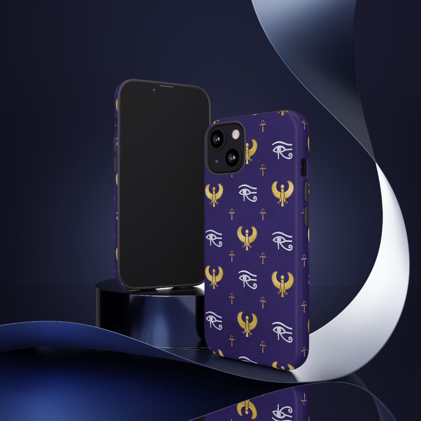 Blue Gold Egyptian iPhone Tough Cases | Egyptian iPhone Case | Afrocentric iPhone Case
