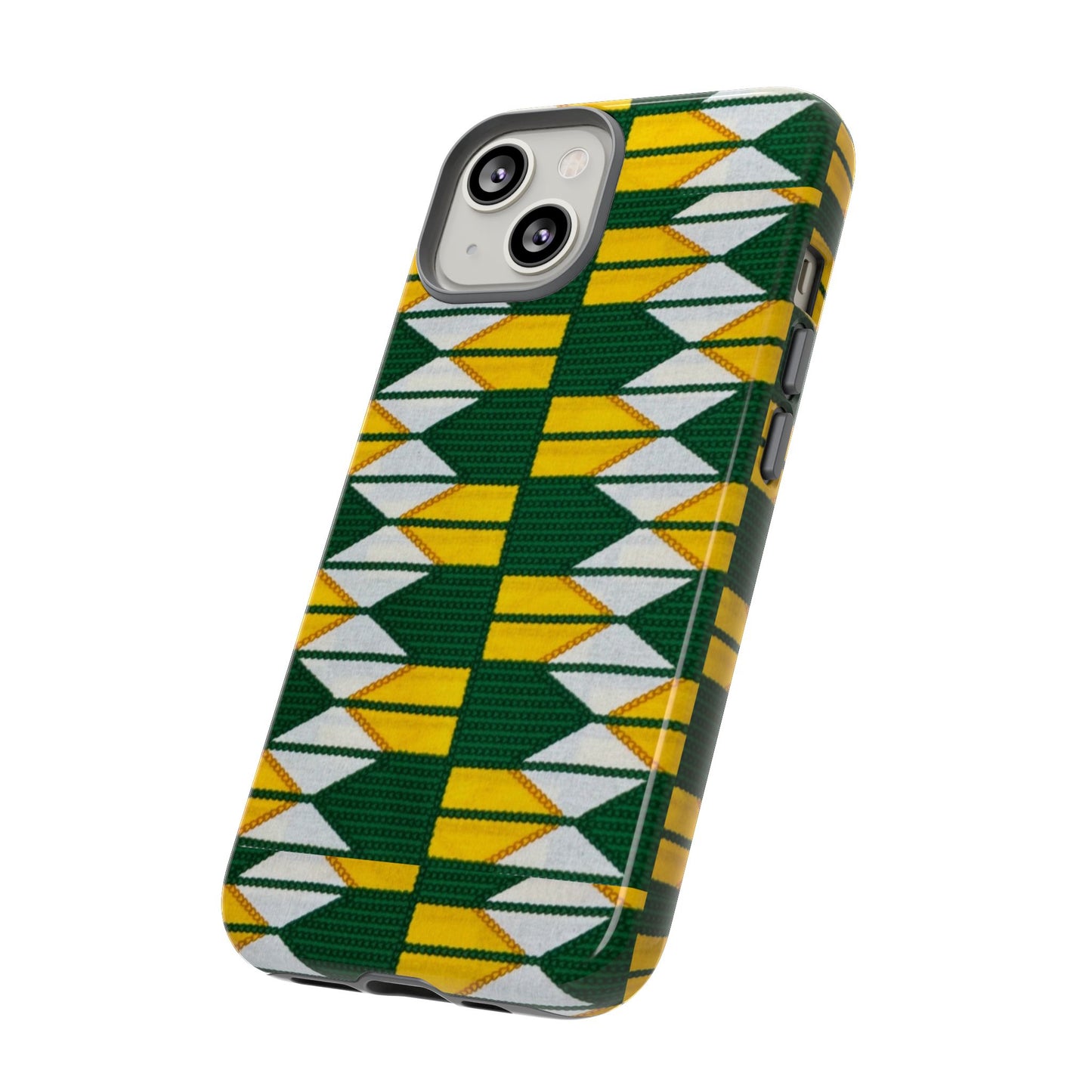 Green Yellow White iPhone Tough Cases | Ankara iPhone Case | Afrocentric iPhone Case