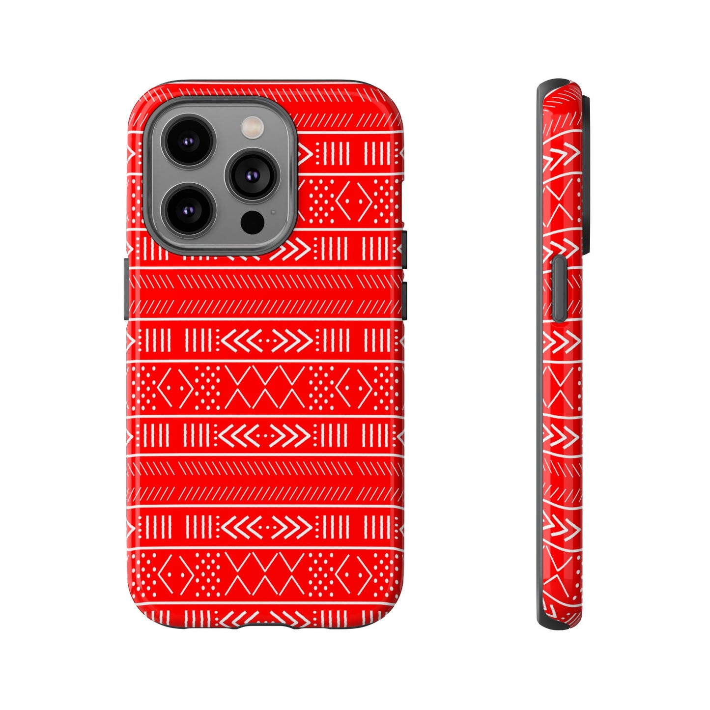 Red and White iPhone Tough Cases | Mudcloth iPhone Case | Afrocentric iPhone Case